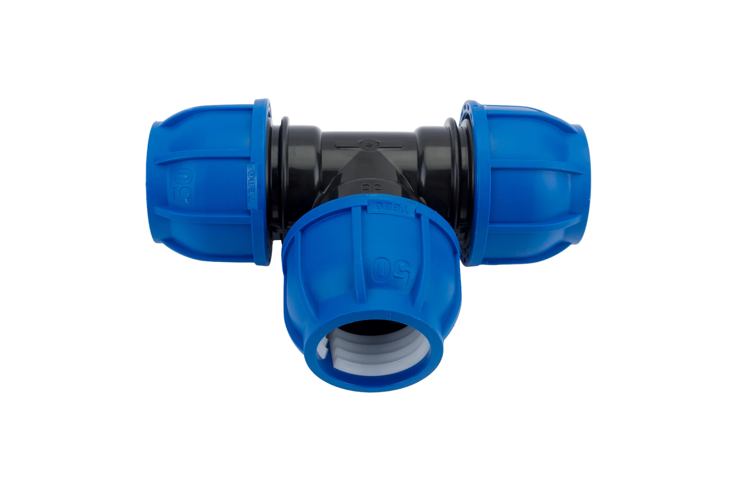 Компрессионный тройник TEBO ПНД 50x50x50 T-ПНД.Тр.0.50-50-50.CN