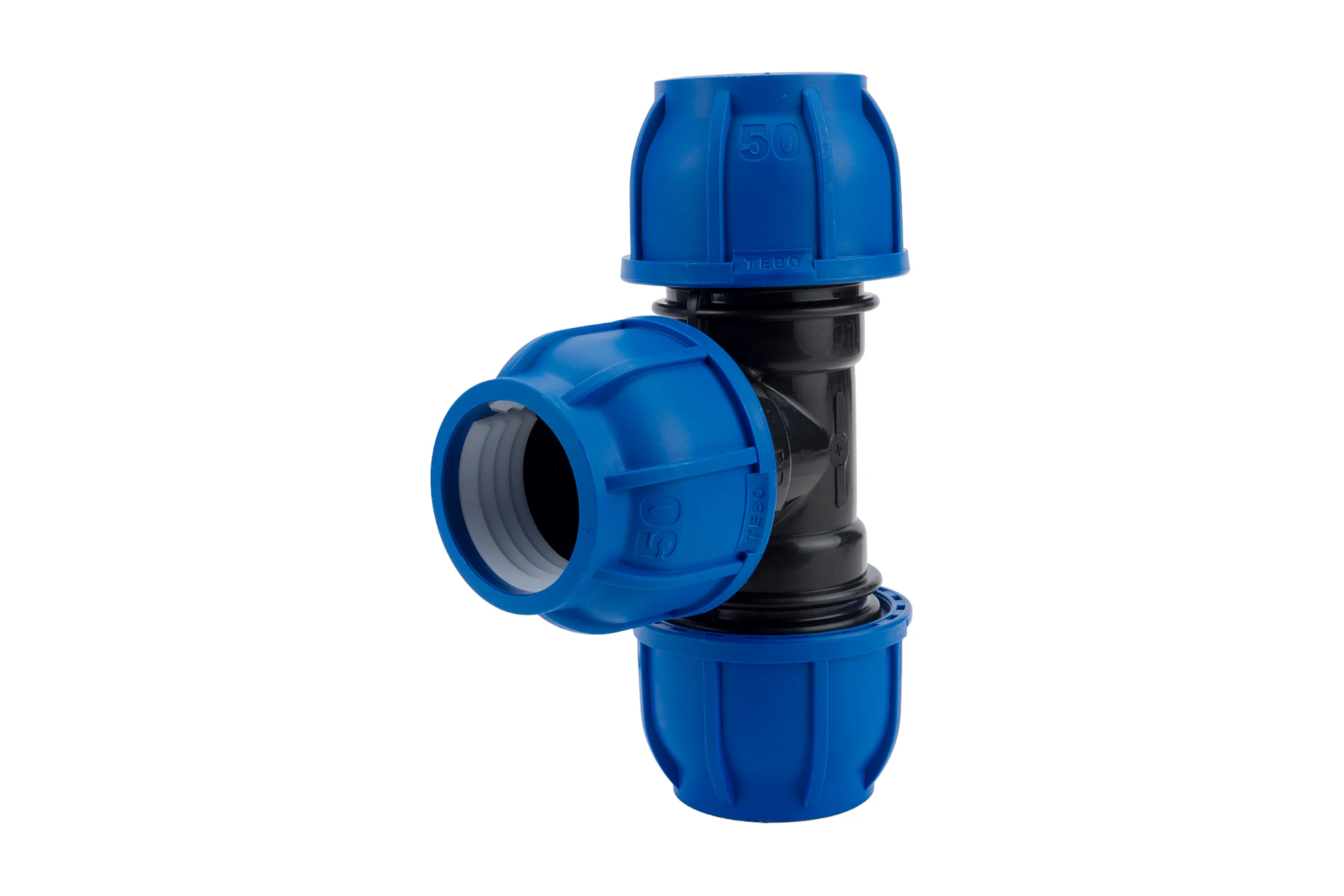 Компрессионный тройник TEBO ПНД 50x50x50 T-ПНД.Тр.0.50-50-50.CN