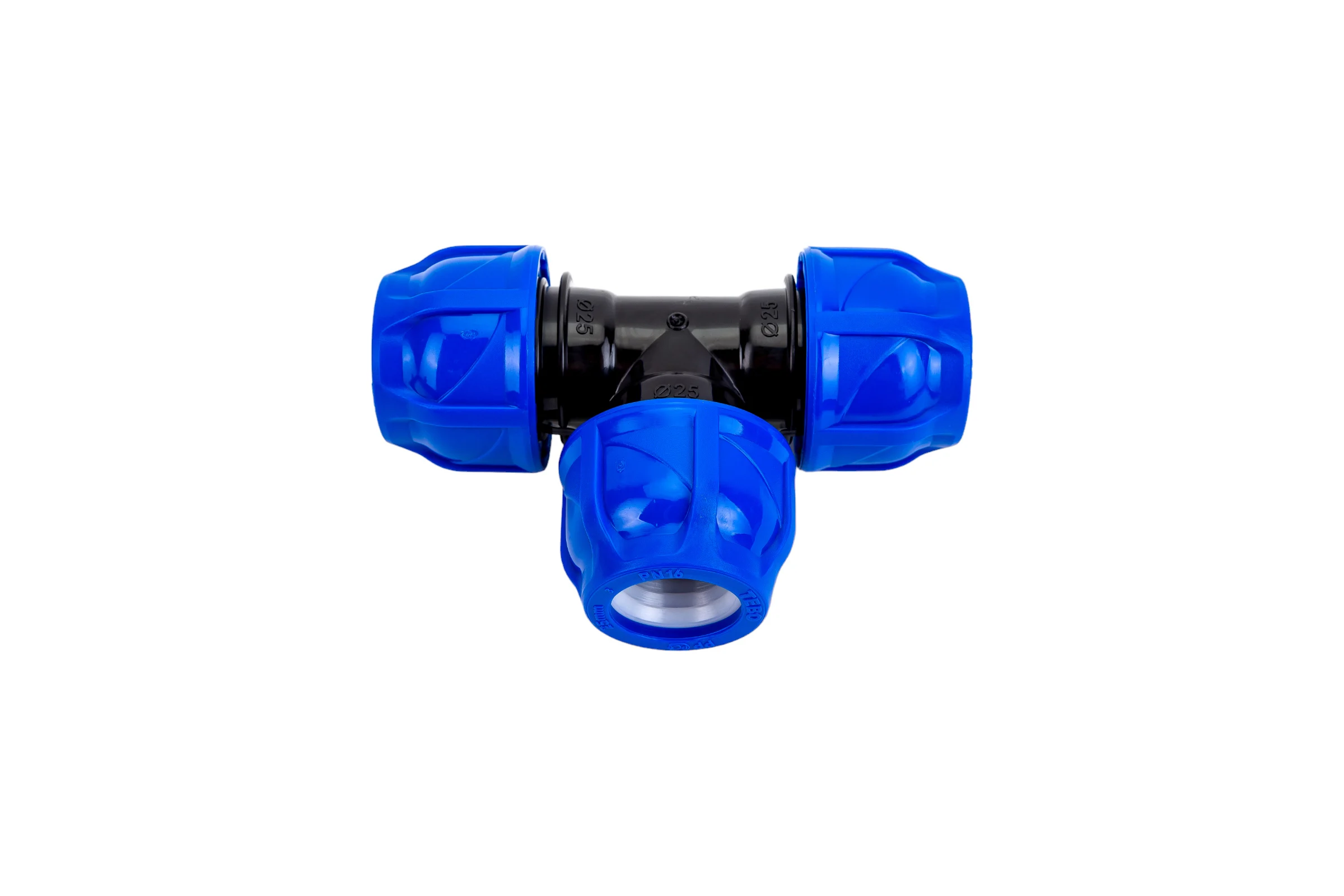 Компрессионный тройник TEBO ПНД 25x25x25 T-ПНД.Тр.0.25-25-25.CN