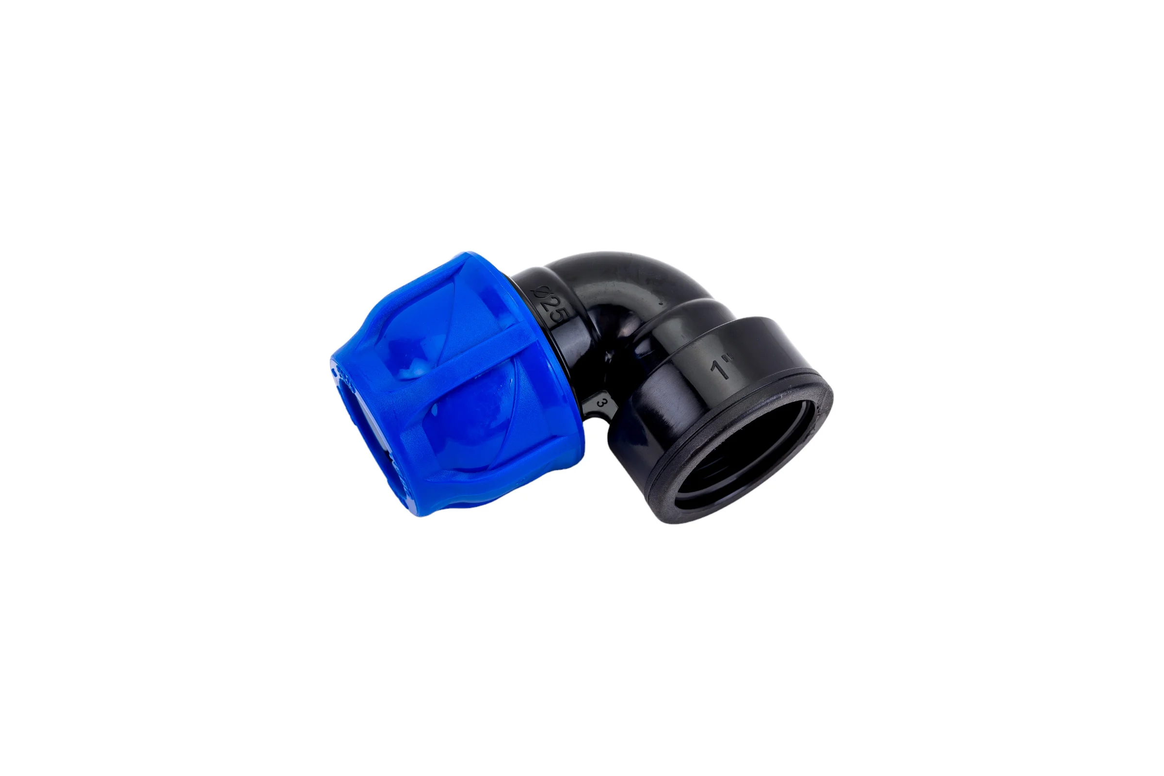 Отвод компрессионный внутренняя резьба TEBO ПНД 25x1" T-ПНД.О.4.25-1.CN