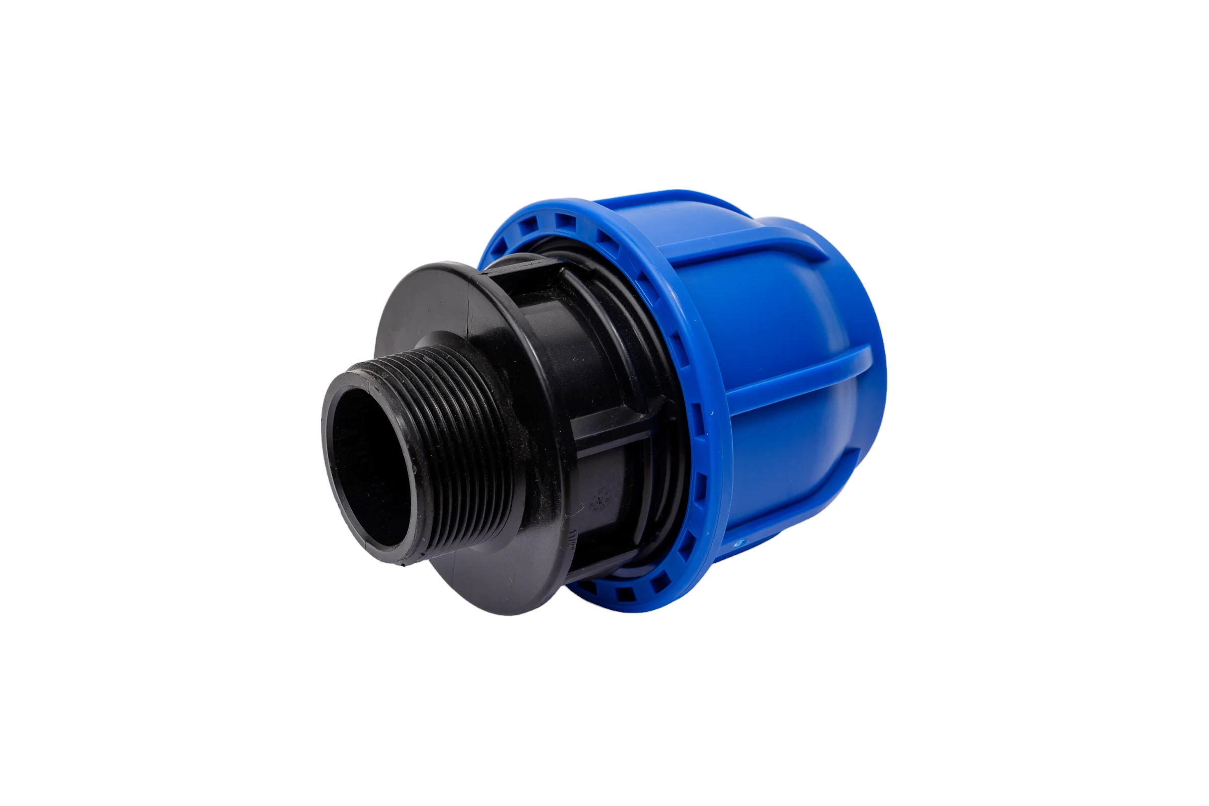 Компрессионная муфта TEBO ПНД нар. резьба 63x1.1/2" T-ПНД.М.5.63-112.CN