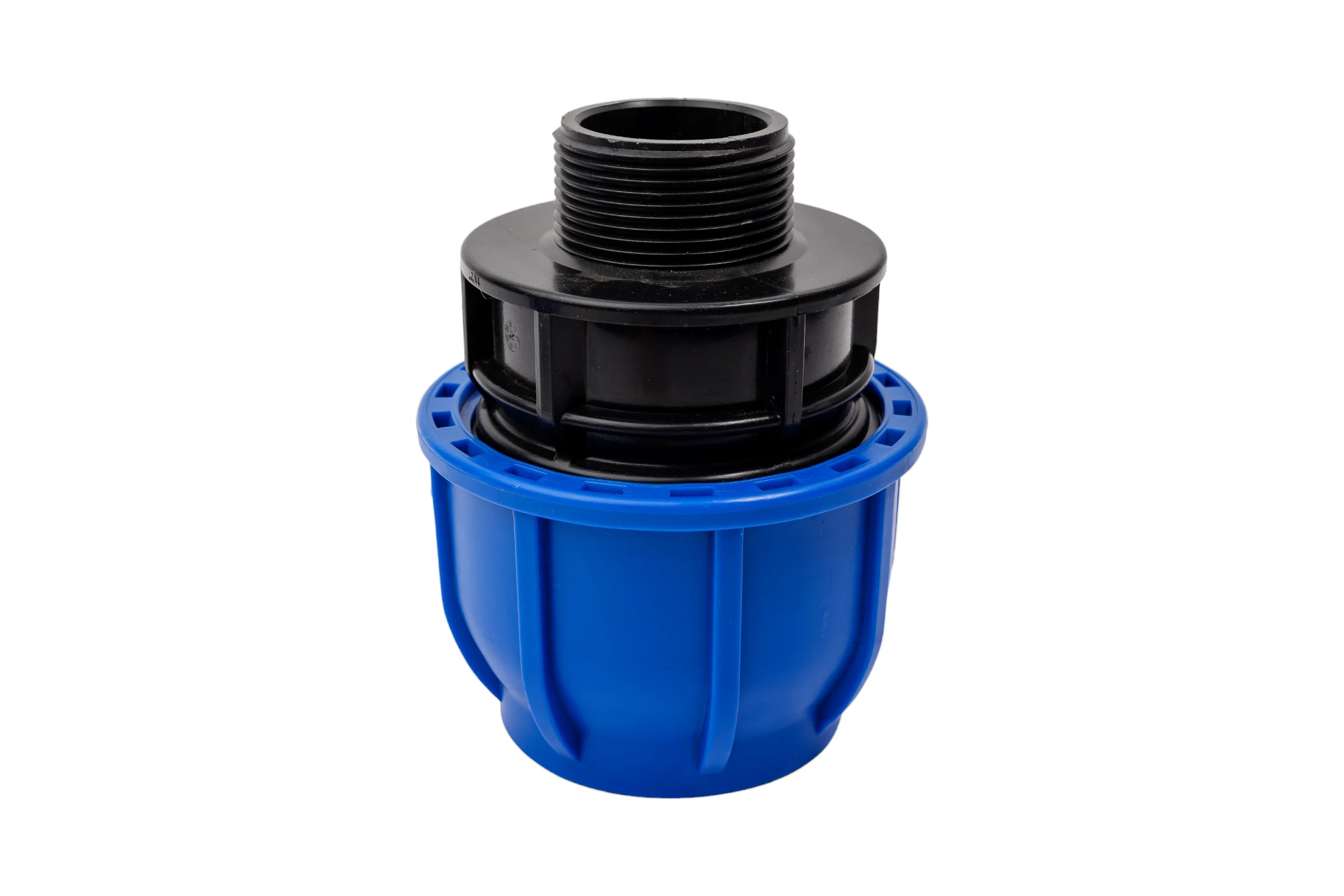 Компрессионная муфта TEBO ПНД нар. резьба 63x1.1/2" T-ПНД.М.5.63-112.CN