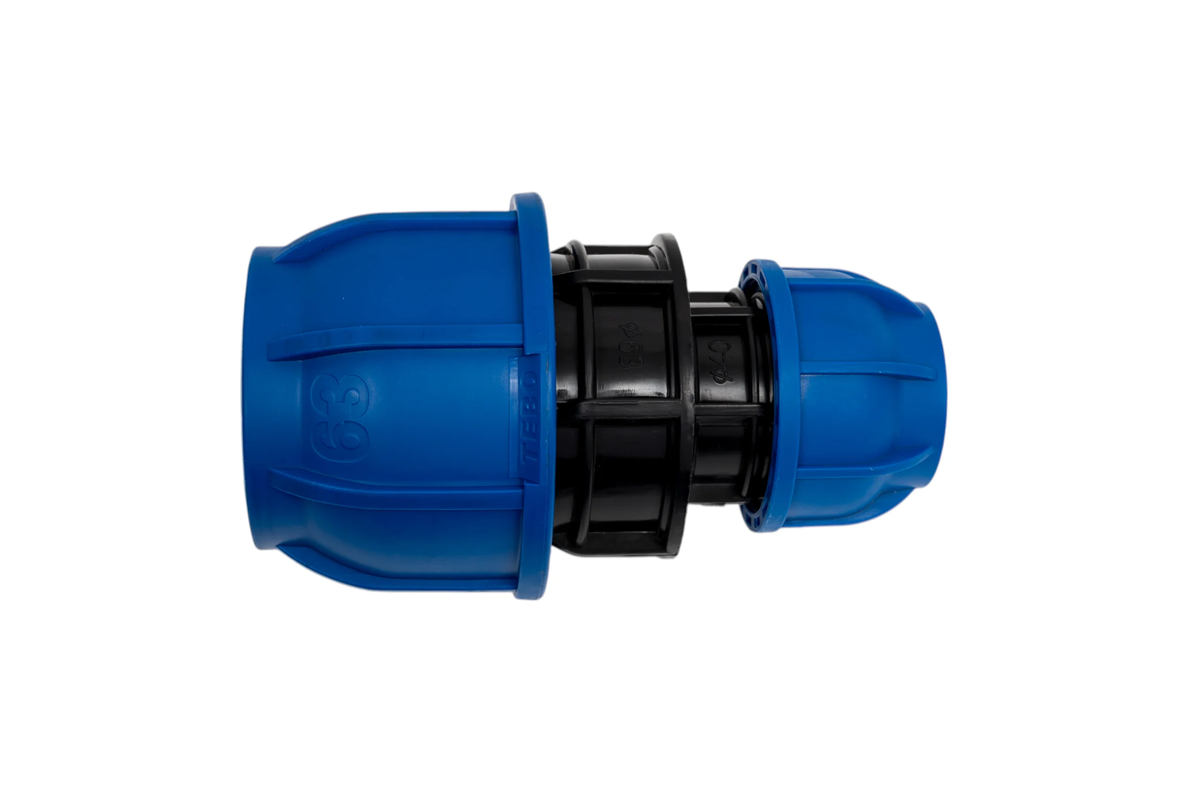 Компрессионная муфта TEBO ПНД переxодная 63x40 T-ПНД.М.0.63-40.CN
