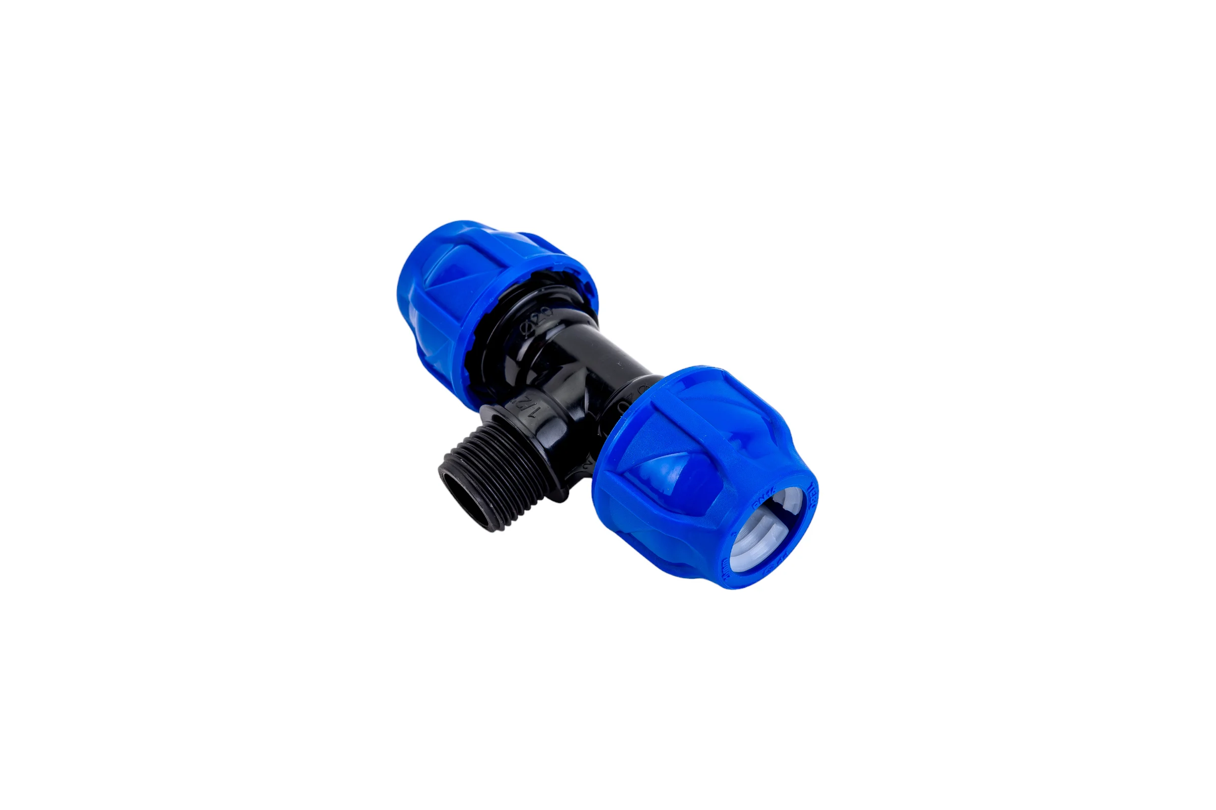 Компрессионный тройник TEBO ПНД нар. резьба 20x1/2" T-ПНД.Тр.5.20-12.CN
