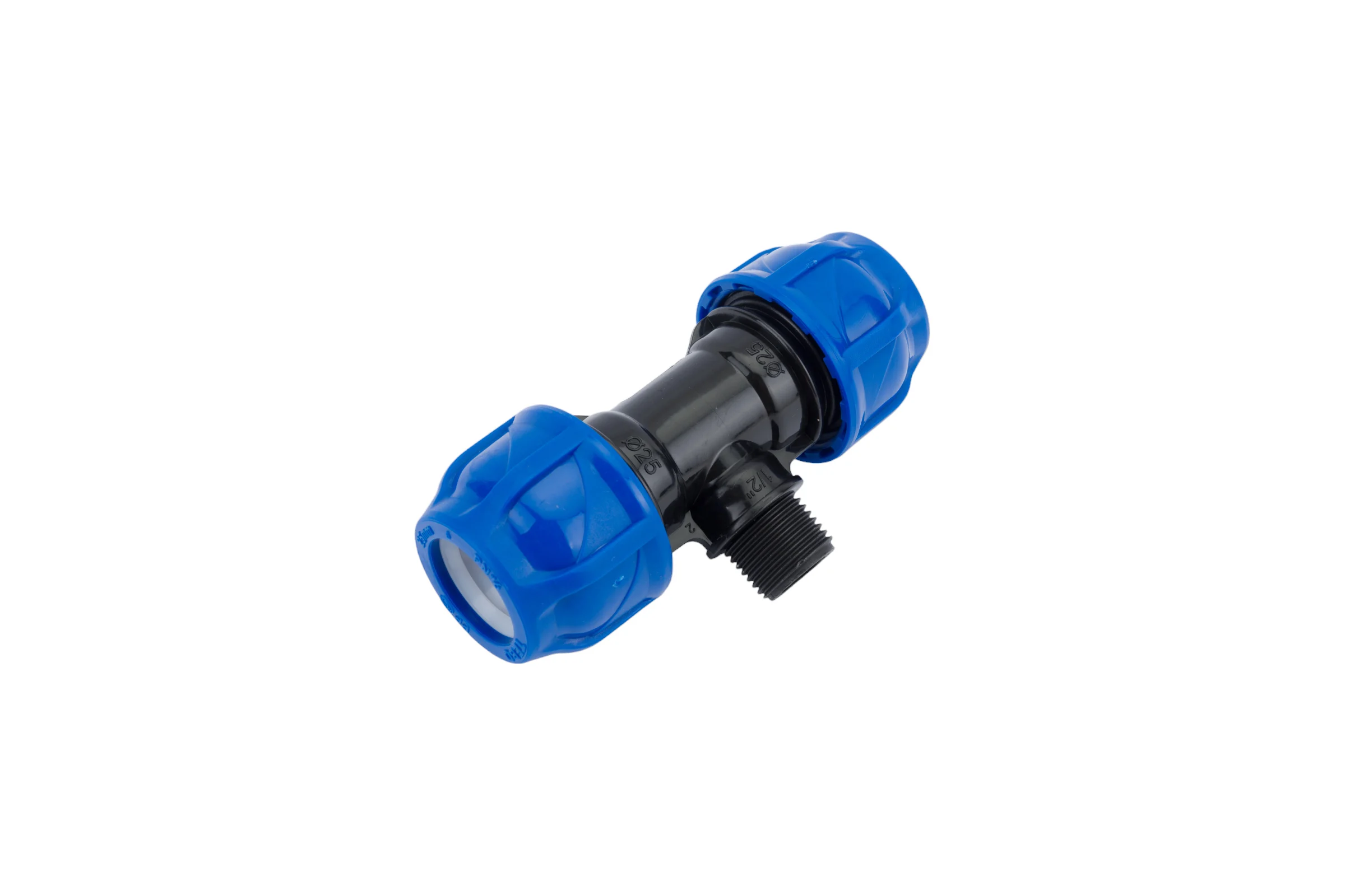Компрессионный тройник TEBO ПНД нар. резьба 25x1/2" T-ПНД.Тр.5.25-12.CN