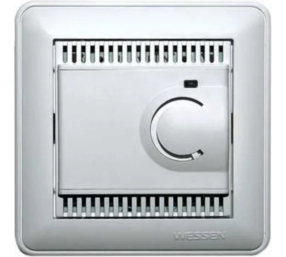 Регулятор теплого пола с датчиком и рамкой, матовый хром WESSEN 59 Schneider ELectric TES-151-58