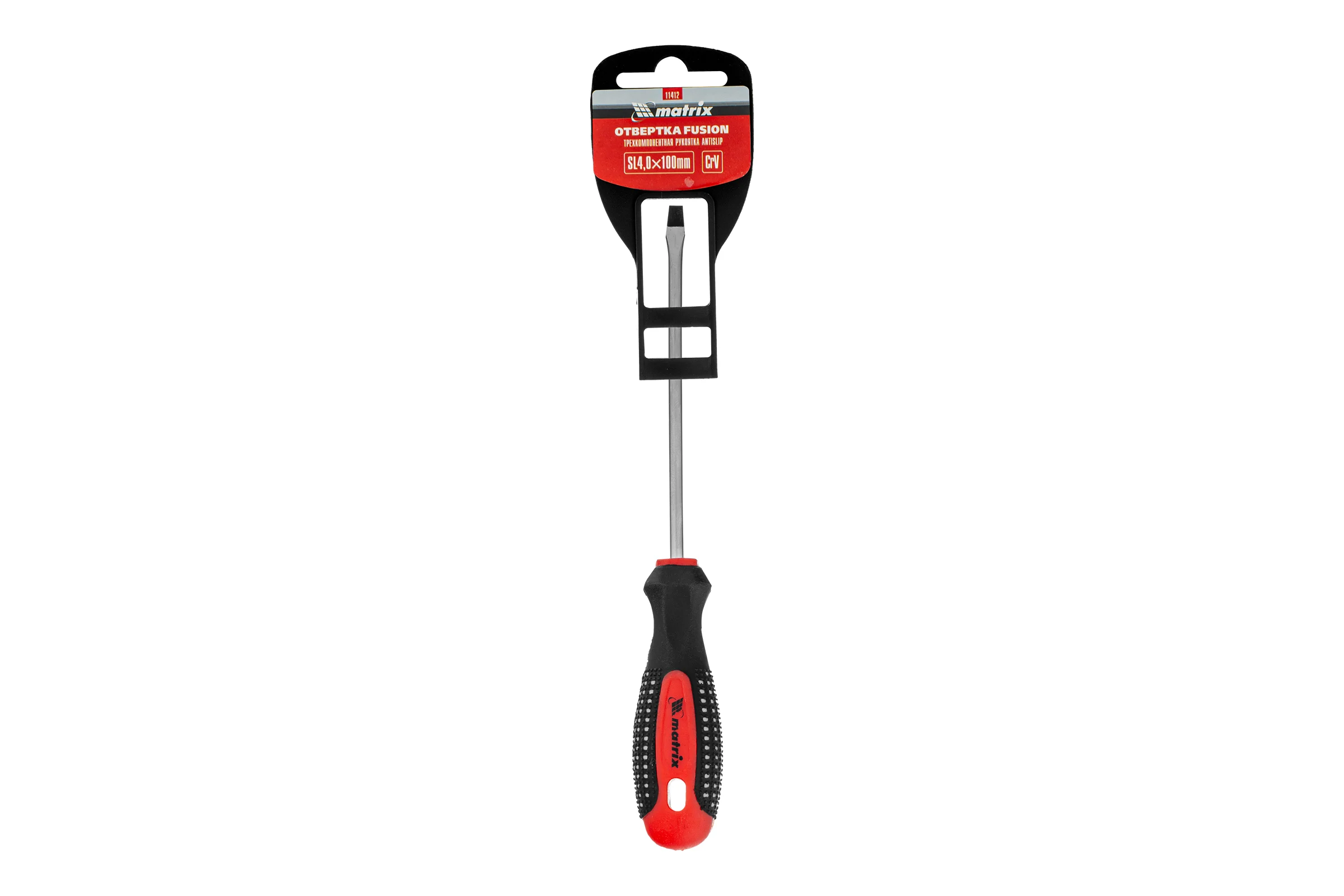 Отвертка SL4,0х100 мм MATRIX Fusion Anti slip 11412