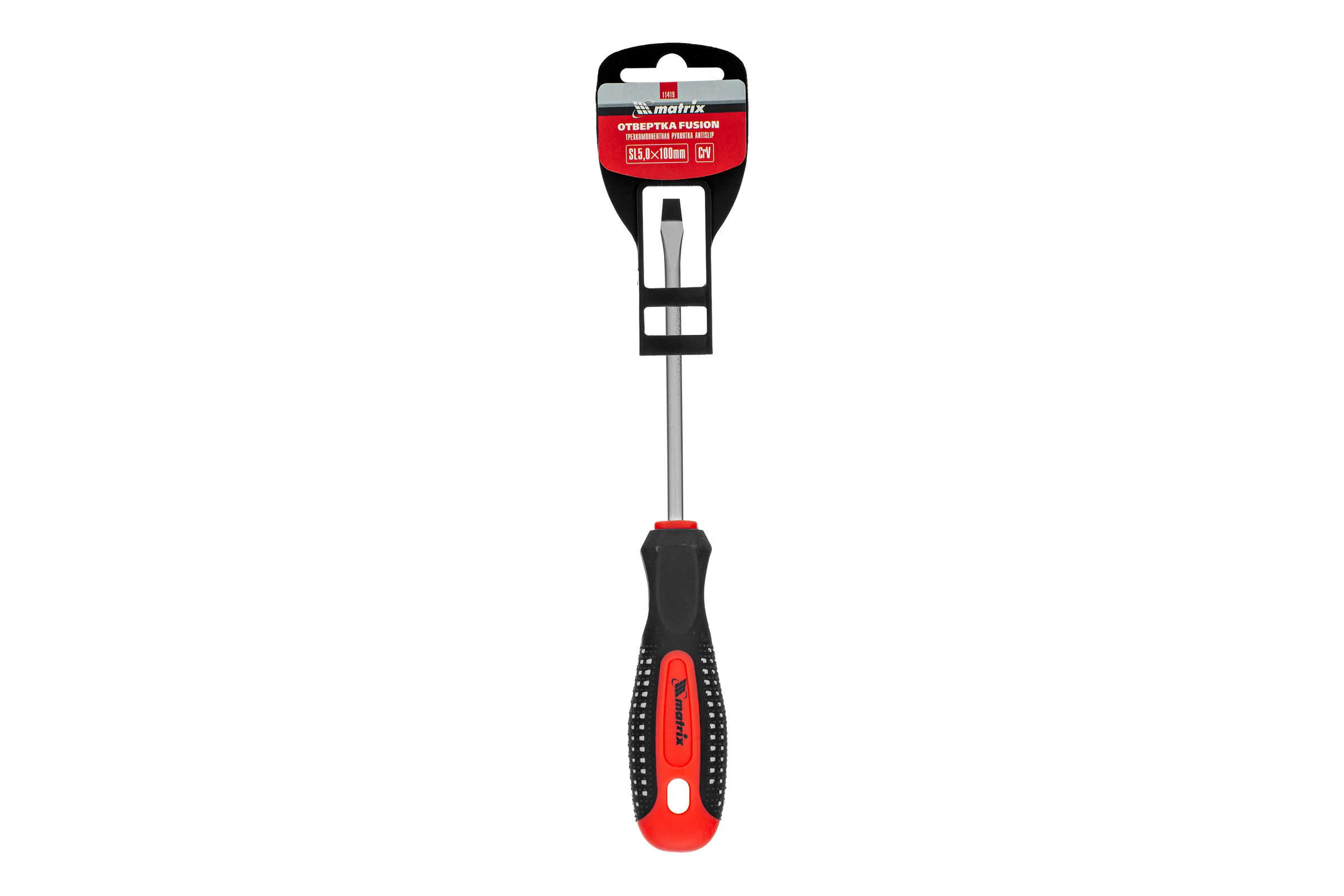 Отвертка SL5,0х100 мм MATRIX Fusion Anti slip 11419