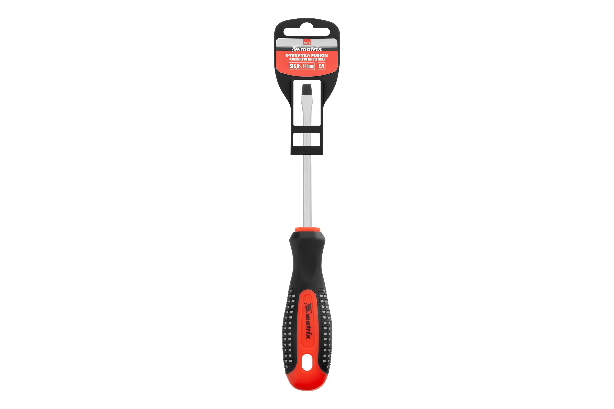 Отвертка SL6,0х100 мм MATRIX Fusion Anti slip 11423
