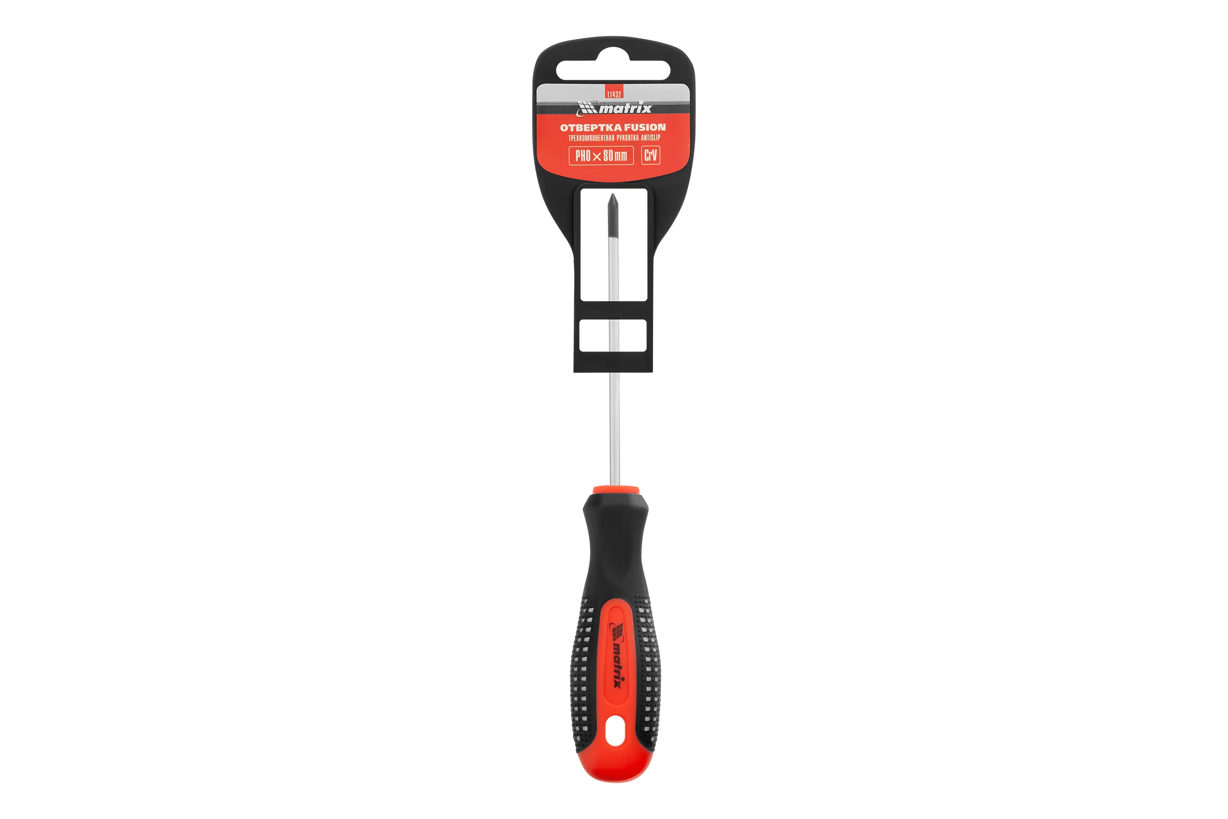 Отвертка Ph0х80 мм MATRIX Fusion anti slip 11432