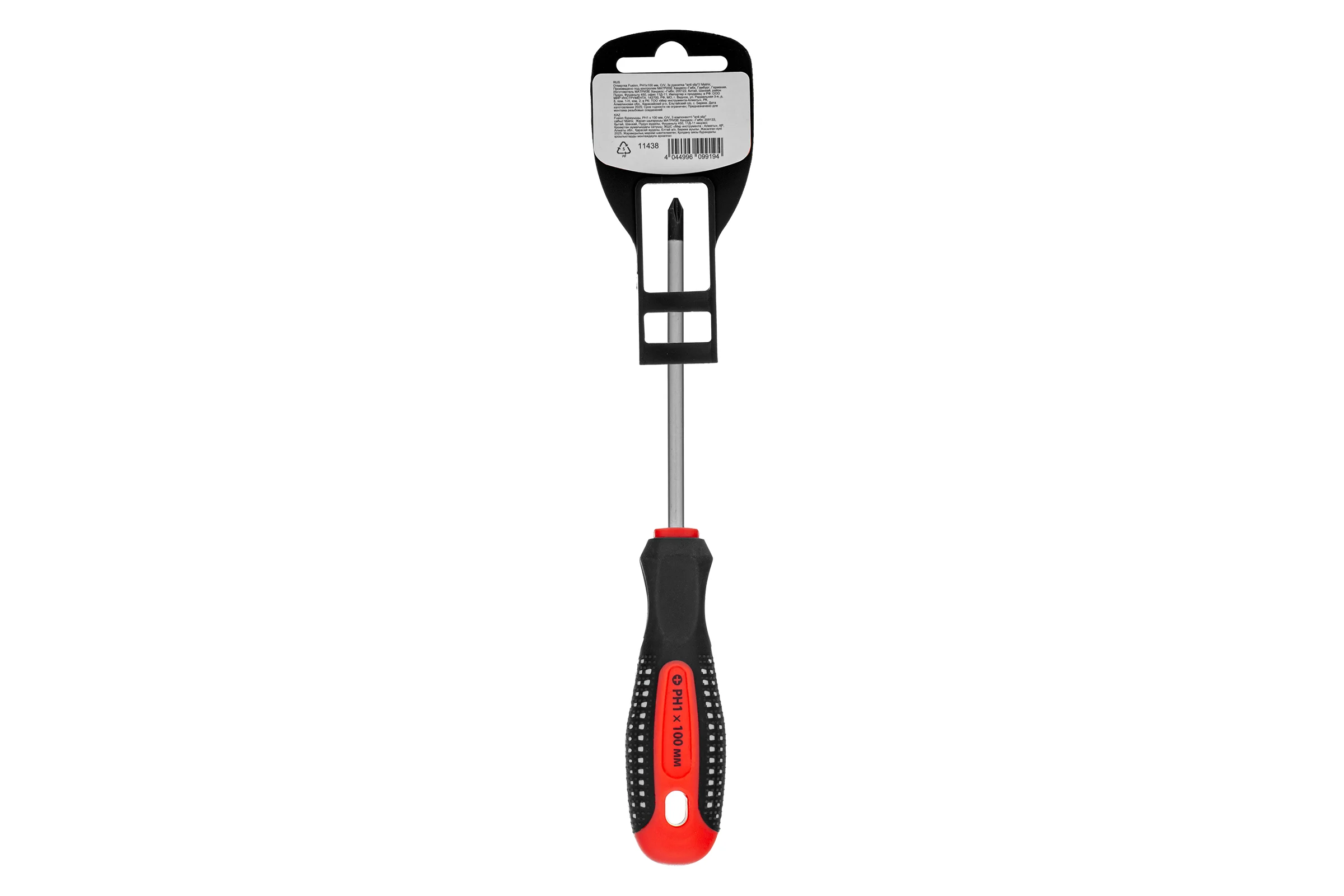 Отвертка Ph1х100 мм MATRIX Fusion anti slip 11438