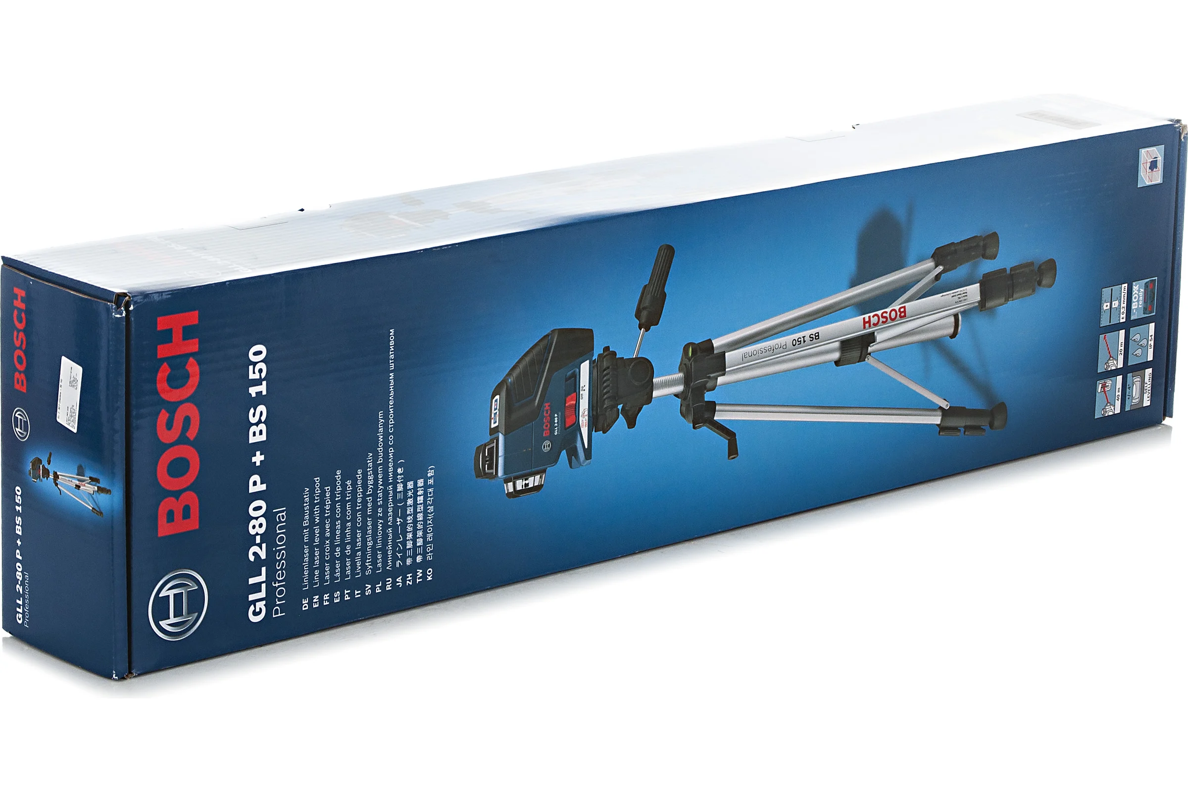 Линейный лазерный нивелир Bosch GLL 2-80 P + штатив BS 150 + вкладка под L-Boxx 0.601.063.205