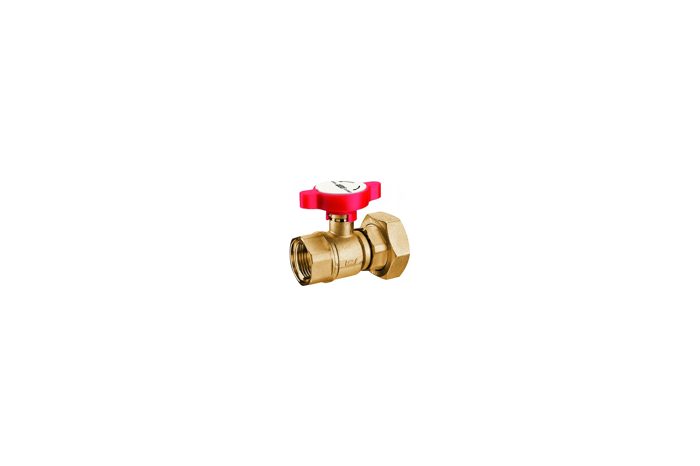 Шаровой кран FAR 1"х1 1/2", латунный, с накидной гайкой, синяя ручка FS 3059 1B