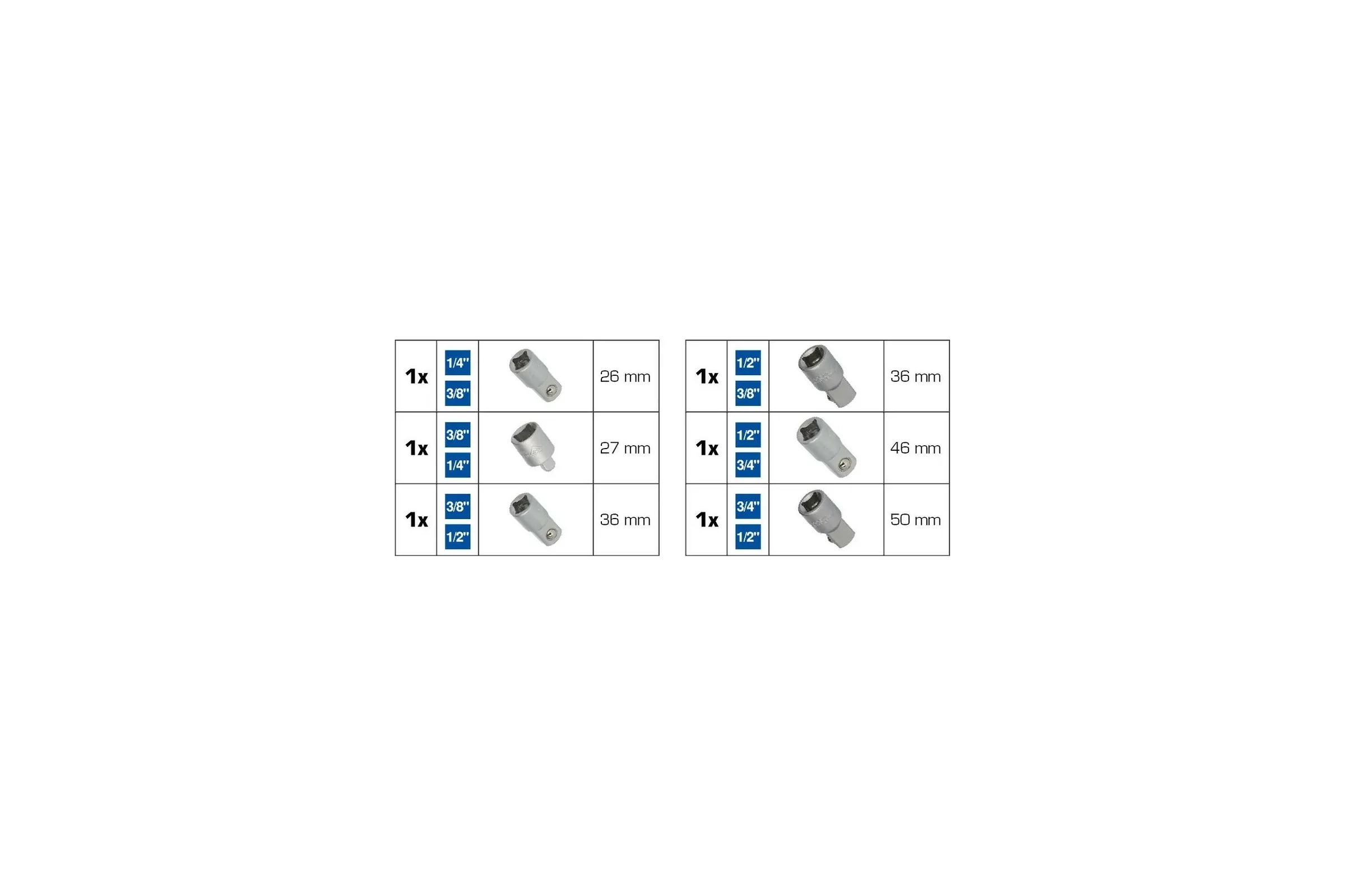 Набор адаптеров 6 шт Brilliant Tools BT024006