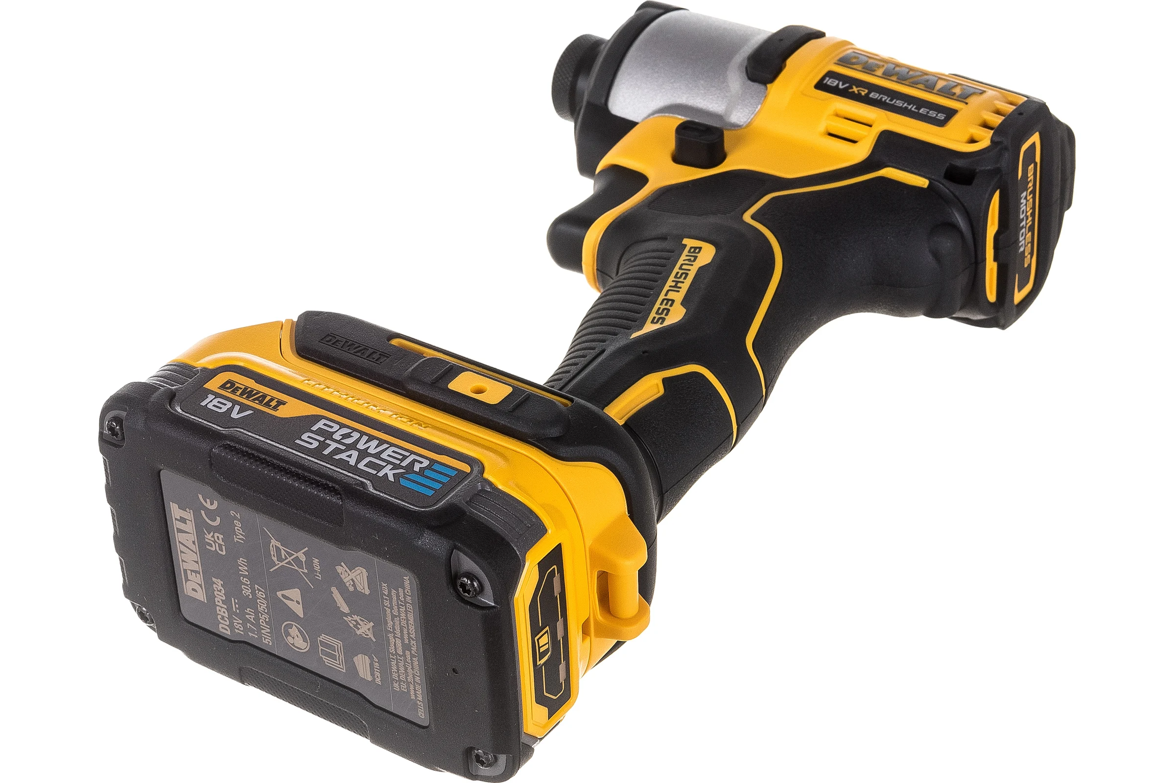 Бесщеточный импульсный шуруповерт DEWALT 18 В XR батарея POWERSTACK, чемодан TSTAK DCF840E1T-XJ