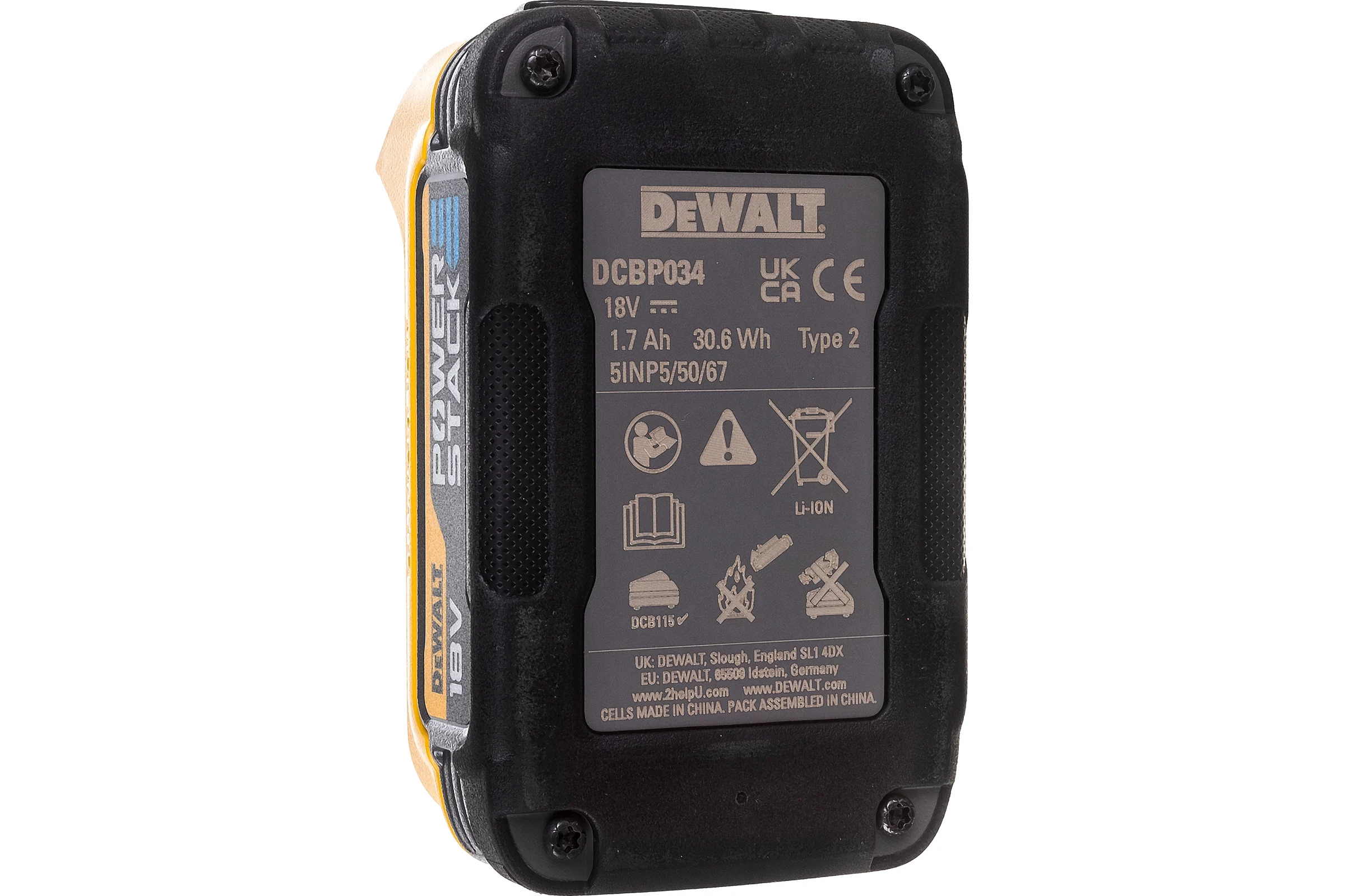 Бесщеточный импульсный шуруповерт DEWALT 18 В XR батарея POWERSTACK, чемодан TSTAK DCF840E1T-XJ