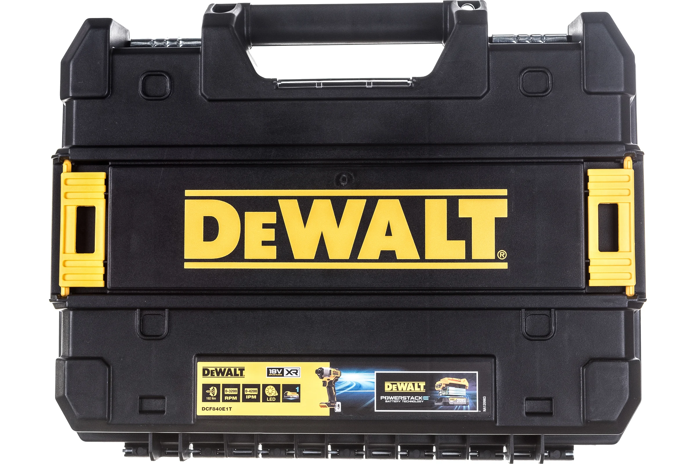 Бесщеточный импульсный шуруповерт DEWALT 18 В XR батарея POWERSTACK, чемодан TSTAK DCF840E1T-XJ
