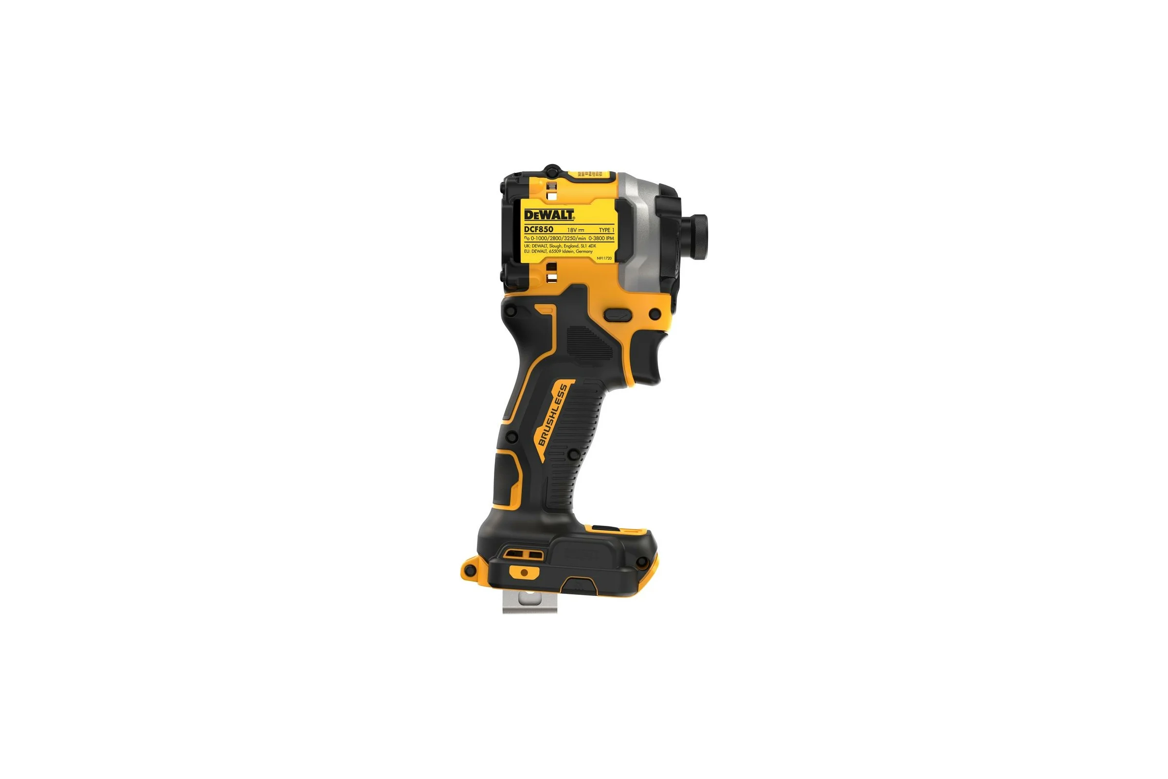 Бесщеточный импульсный шуруповерт DEWALT 18 В XR, патрон 6.35 мм (1/4"), Li-Ion батарея POWERSTACK, Multi-voltage з/у, TSTAK DCF850E1T-QW