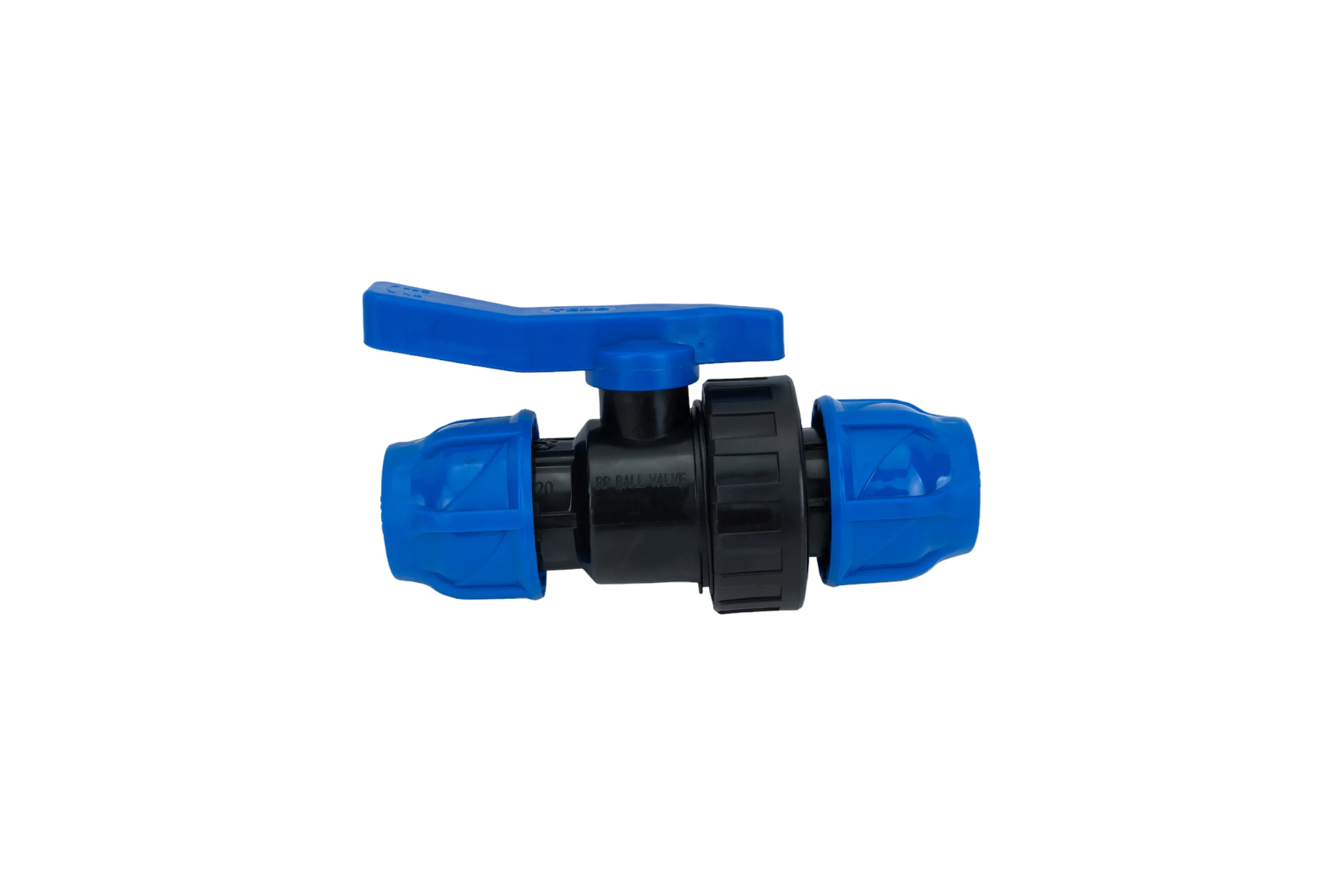 Компрессионный шаровой кран ПНД TEBO 20x20 T-ПНД.Кш.0.20-20.CN
