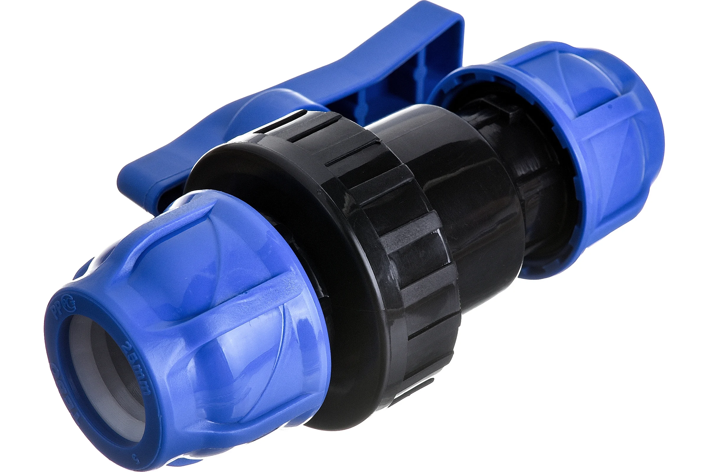 Компрессионный шаровой кран ПНД TEBO 25x25 T-ПНД.Кш.0.25-25.CN