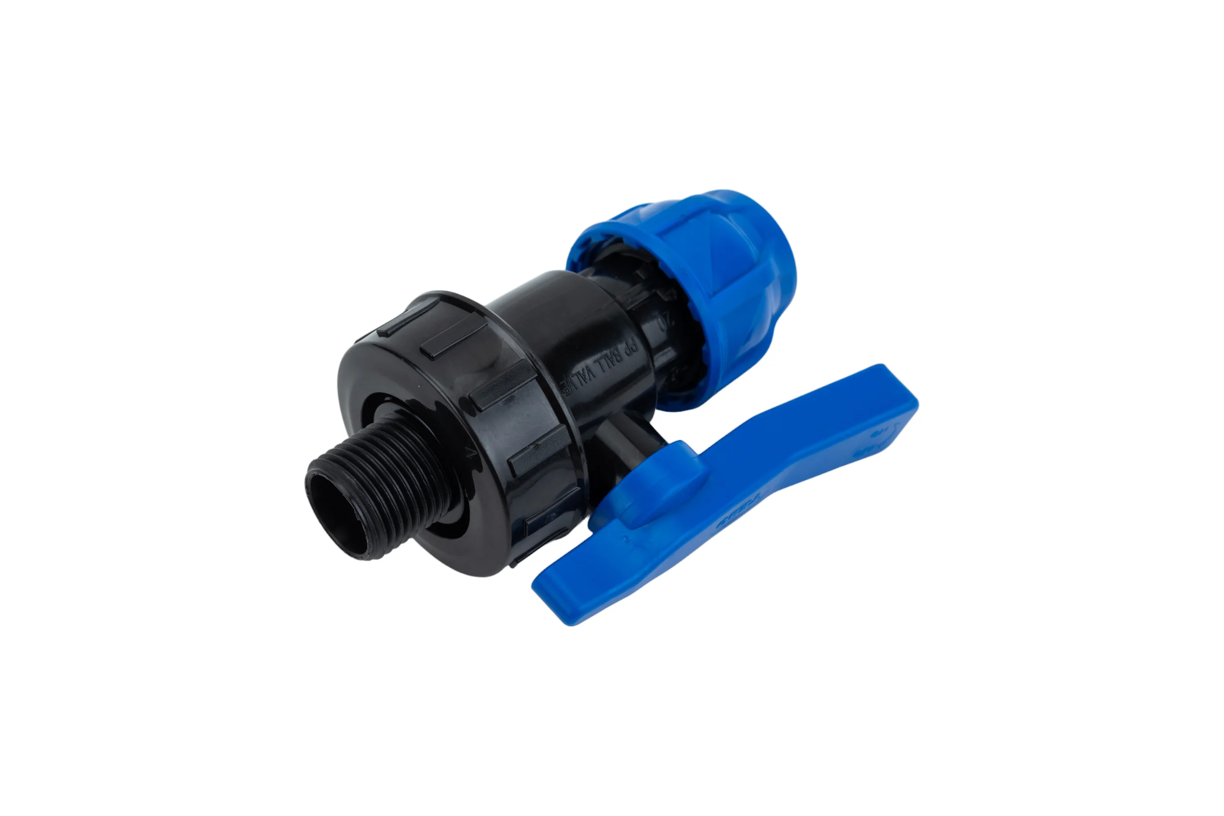 Компрессионный шаровой кран ПНД TEBO 20x1/2" нар. резьба T-ПНД.Кш.5.20-12.CN