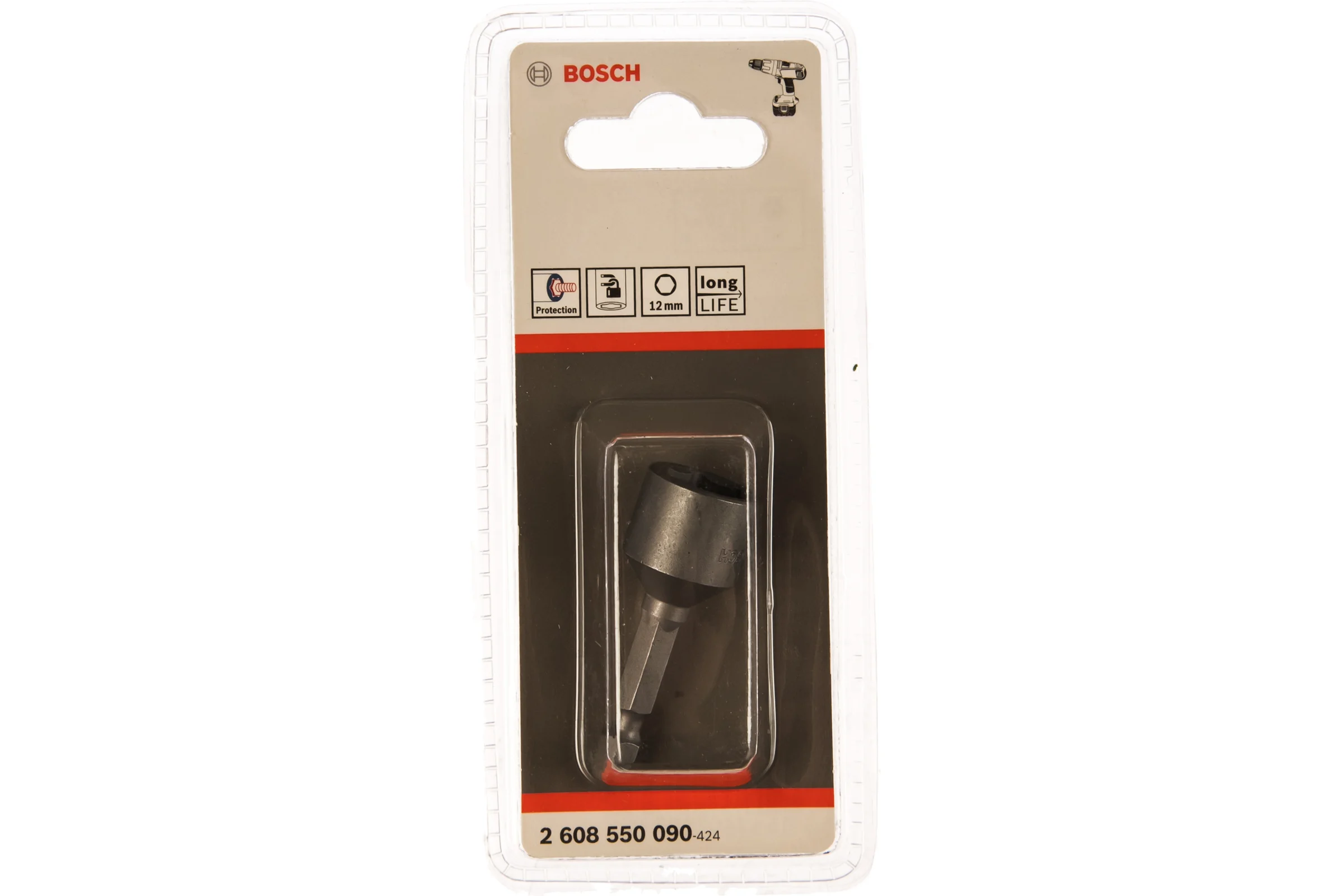 Торцевая головка (12 мм; хвостовик 1/4" HEX) Bosch 2608550090