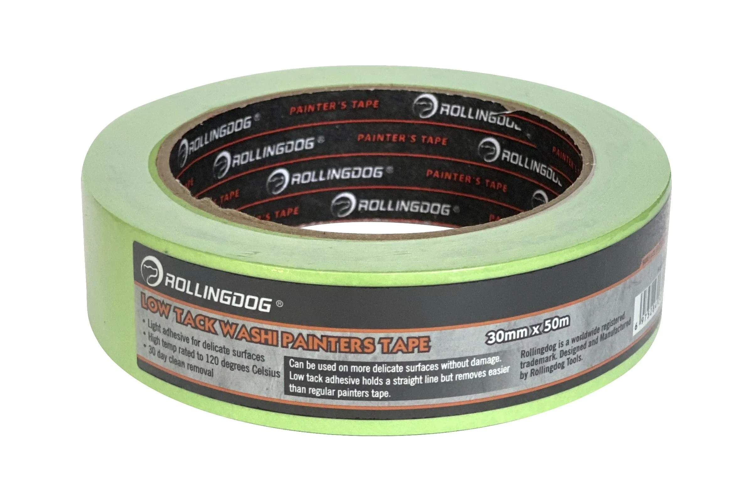 Малярная лента для деликатных поверхностей Rollingdog Low Tack Washi Tape 30 мм, 50 м 81445