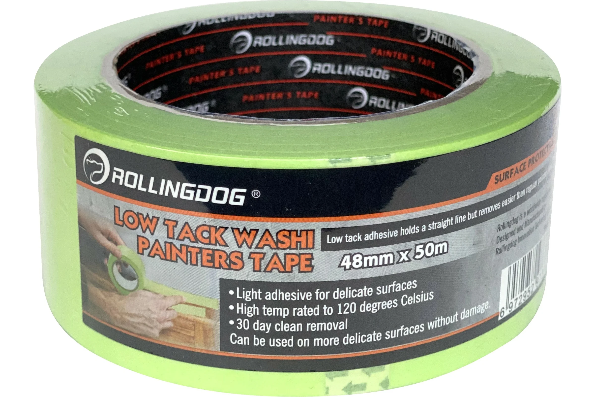 Малярная лента для деликатных поверхностей Rollingdog Low Tack Washi Tape 48 мм, 50 м 81391
