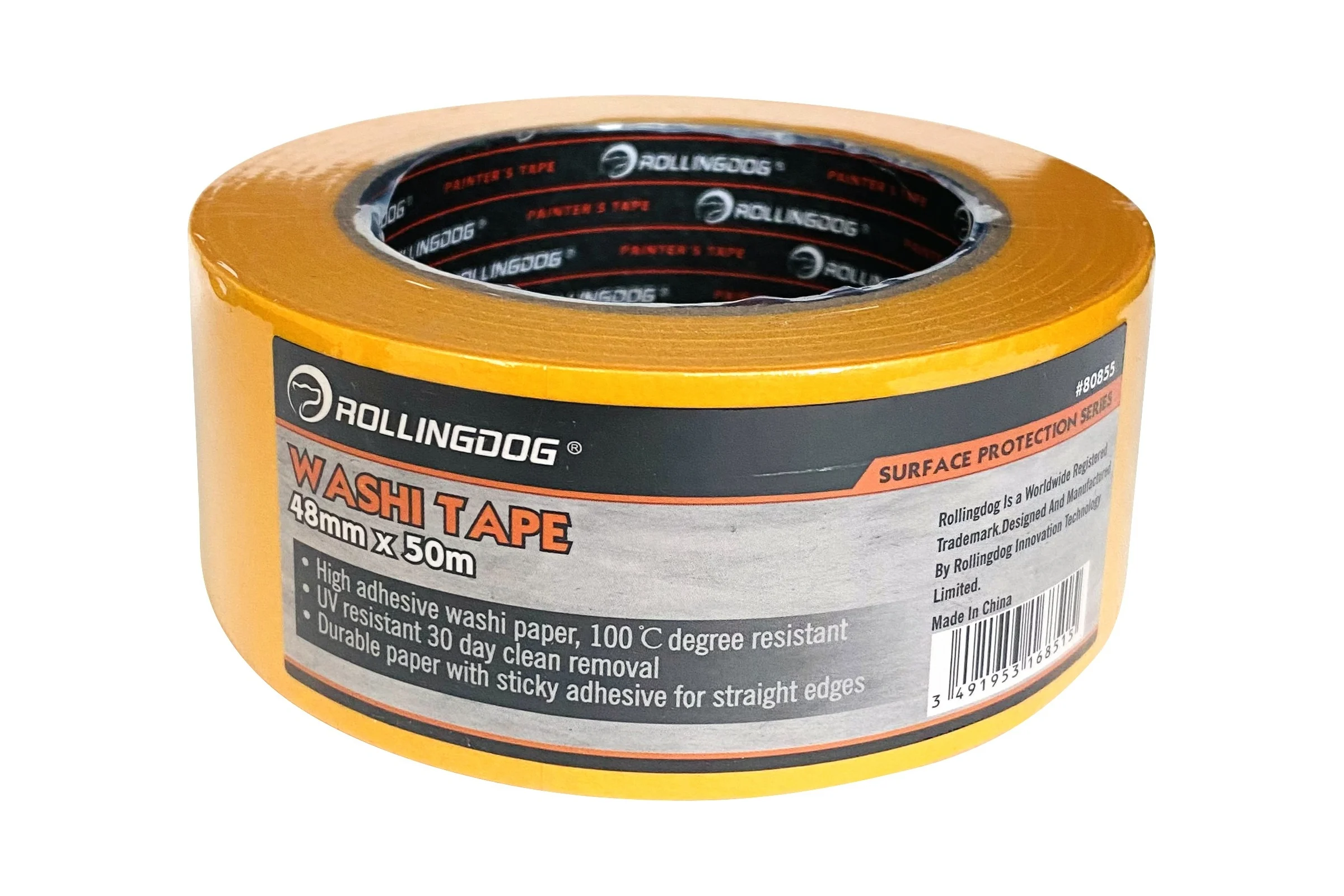 Малярная лента для четких границ Rollingdog Washi Tape 48 мм, 50 м 80855
