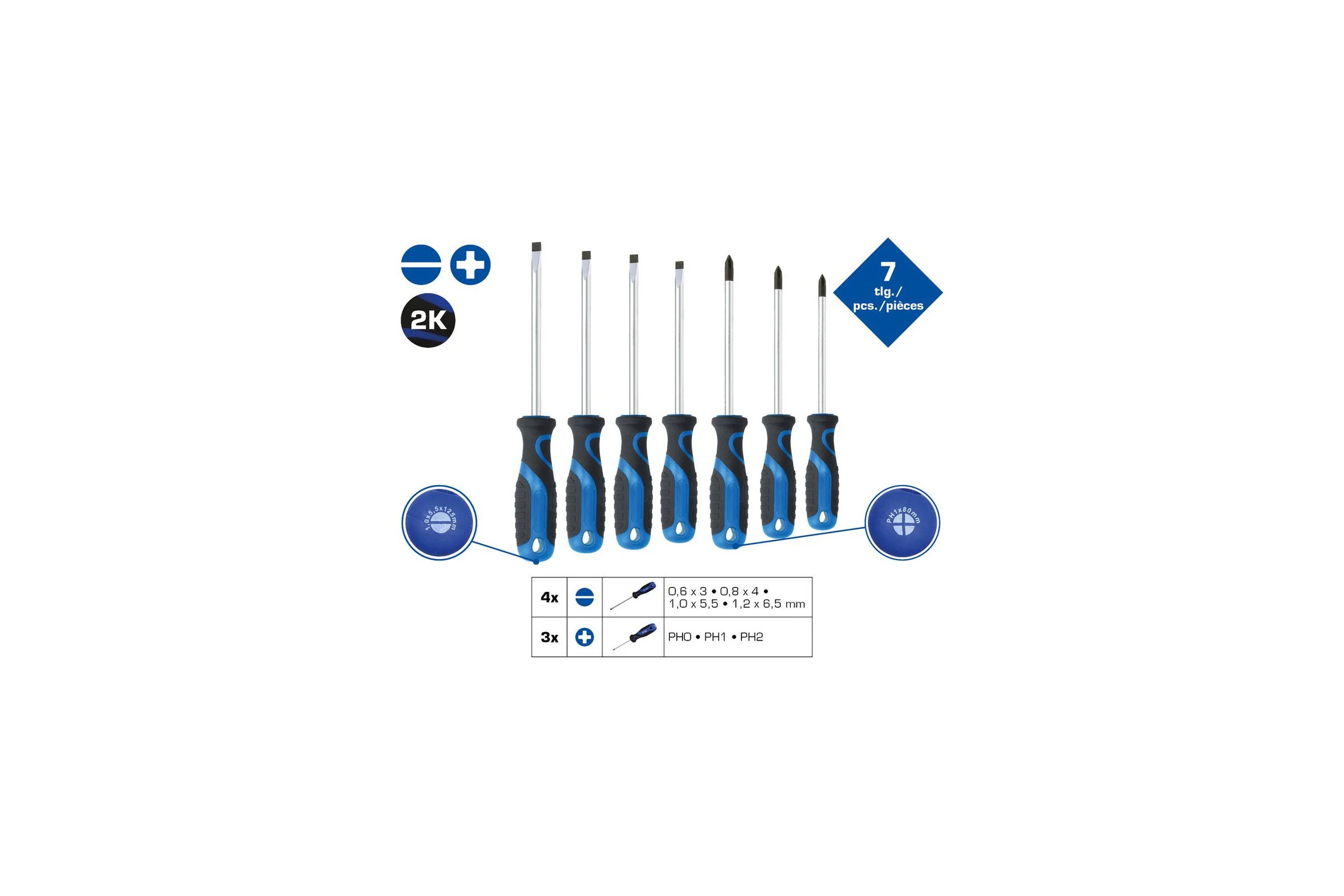 Набор отверток Brilliant Tools SL, РН, 7 шт. BT033007