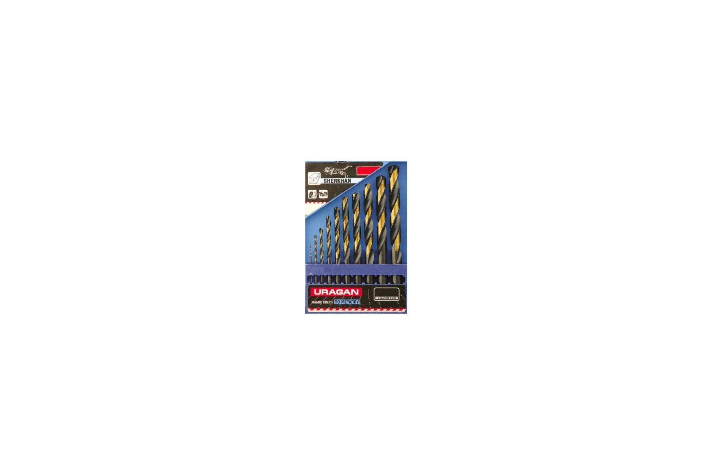Набор сверл «SHERKHAN» (8 шт; 3-10 мм; Р6М5) по металлу Uragan 901-11539-H8