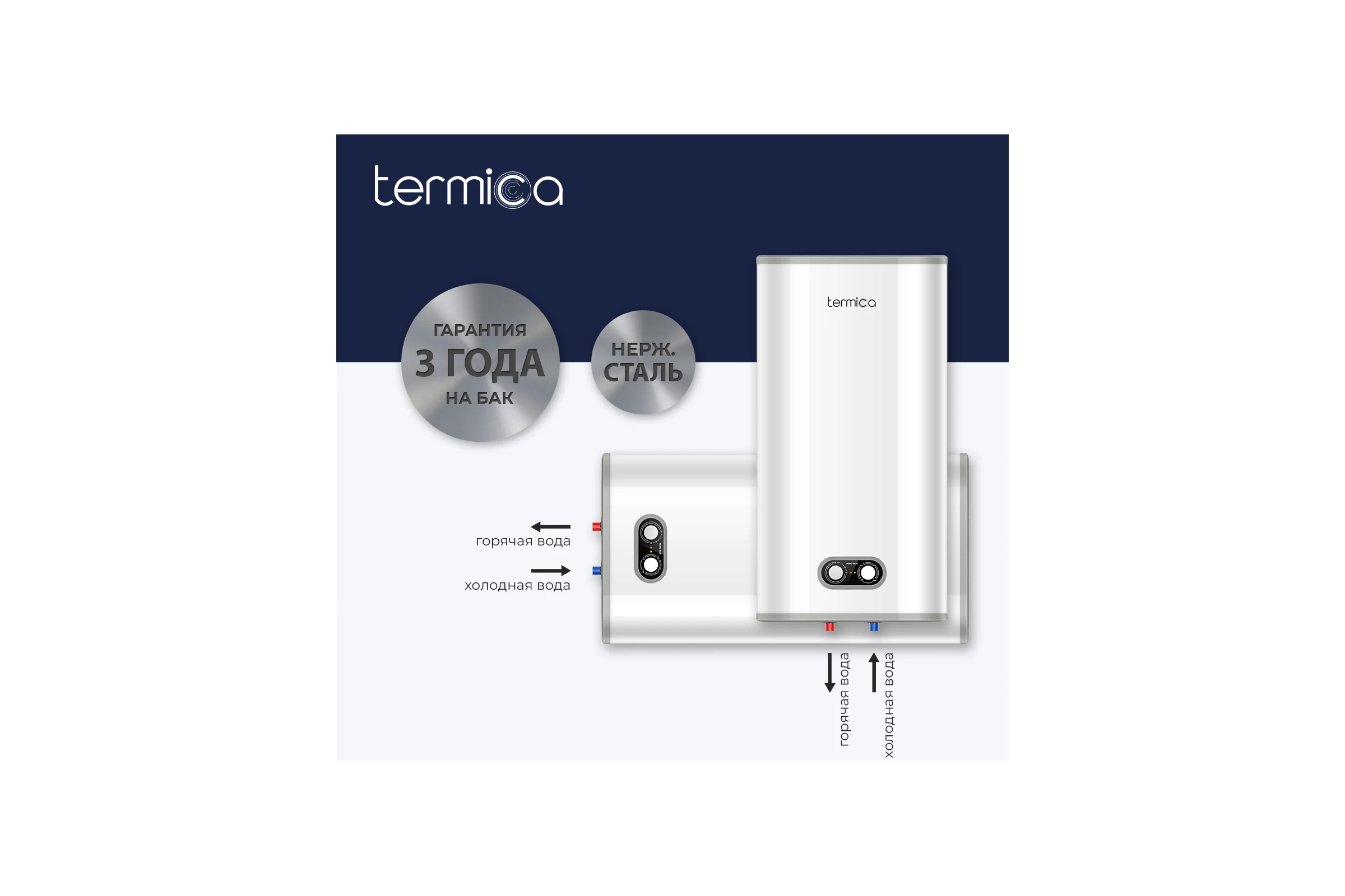 Электрический водонагреватель Termica NEMO 100 INOX 86015100