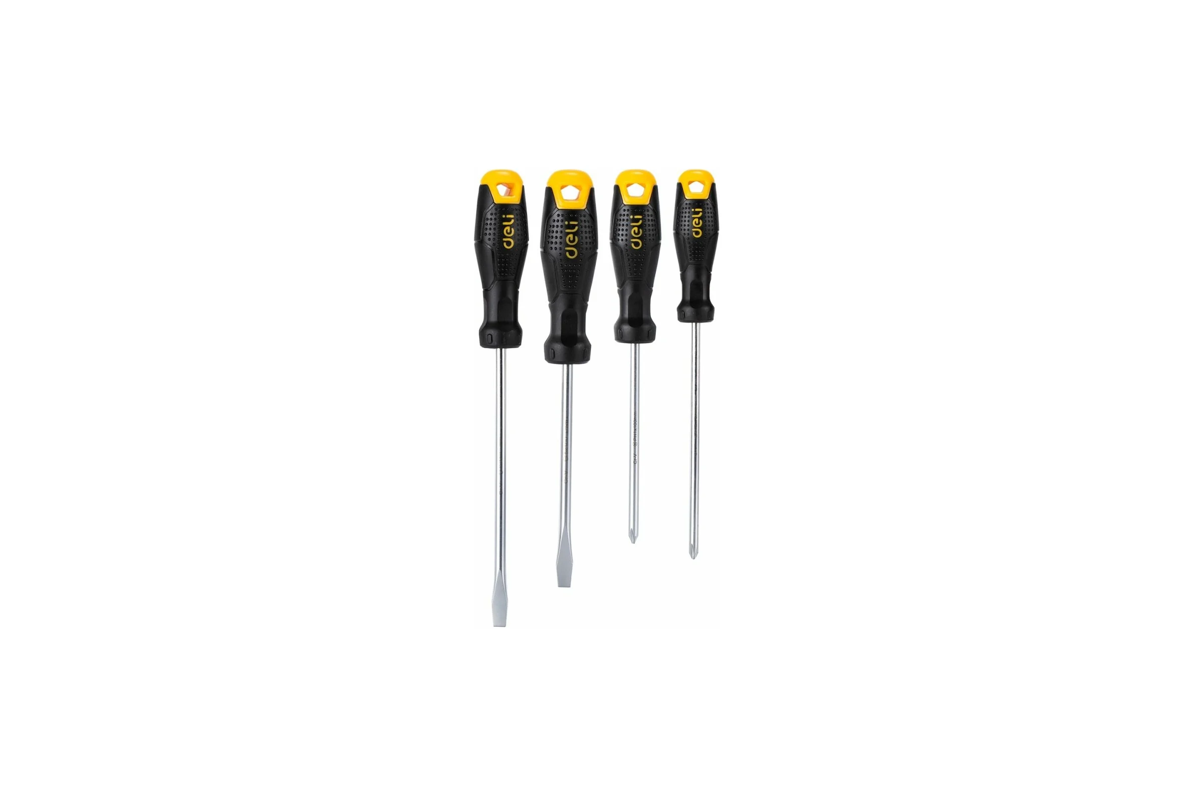 Набор отверток DELI dl620004 SL5x100, SL6x150, PH1x100, PH2x150, 4 шт. 104546