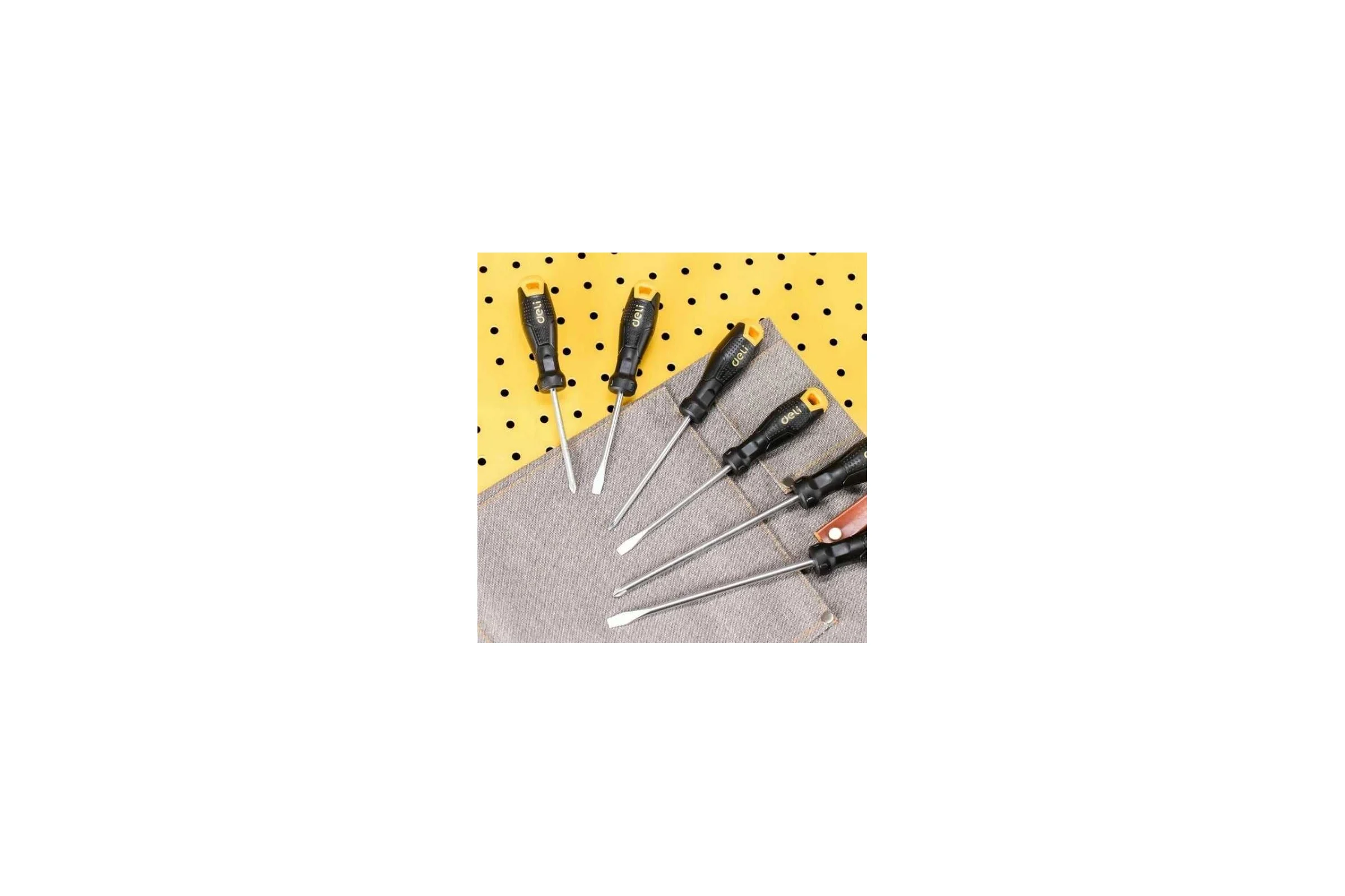 Набор отверток DELI dl620006 SL5x75, SL5x100, SL6x150, PH1x75, PH1x100, PH2x150, 6 шт. 104547