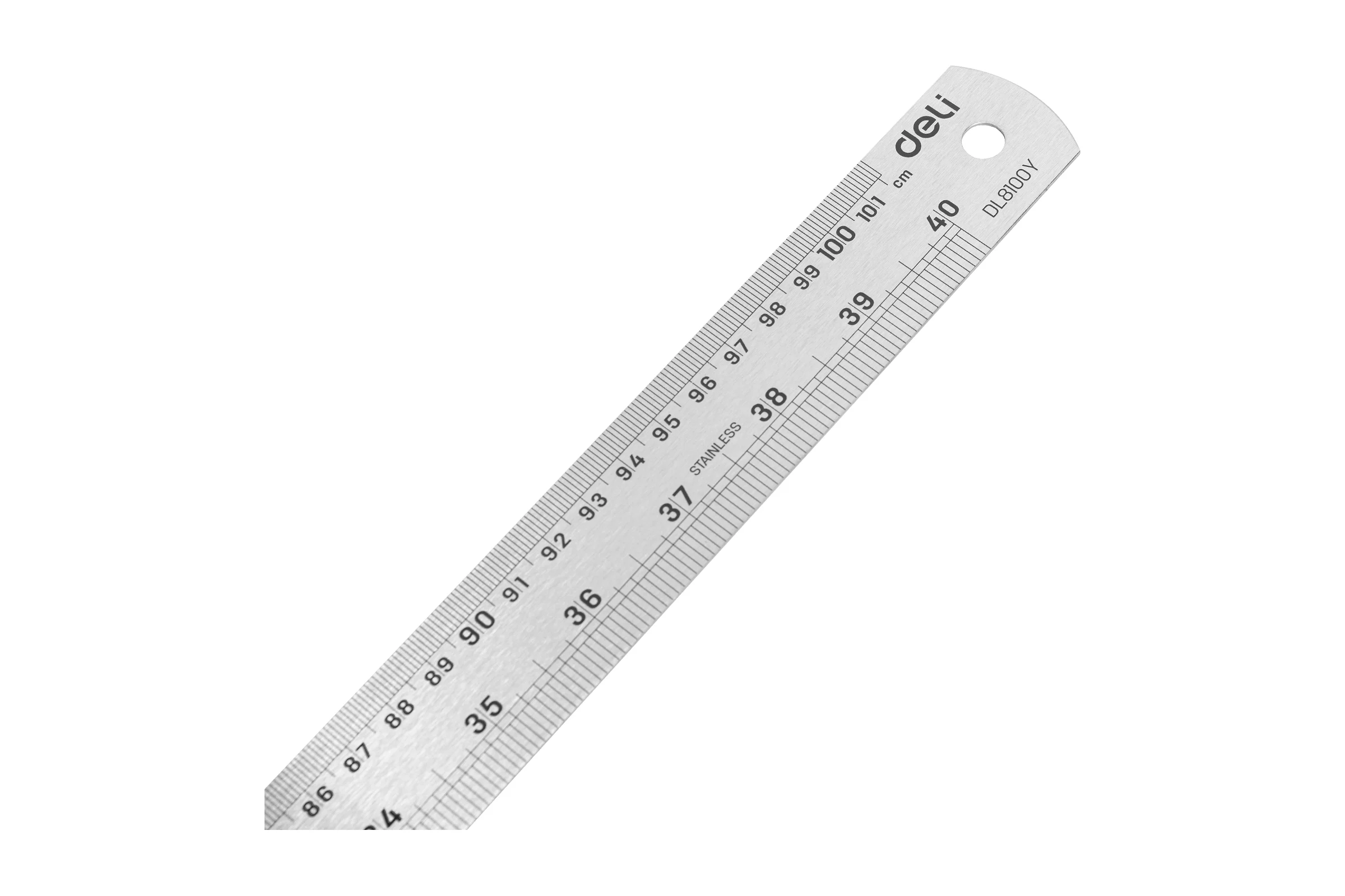 Стальная линейка DELI DL8100Y 1000 мм, нержавеющая сталь 104500