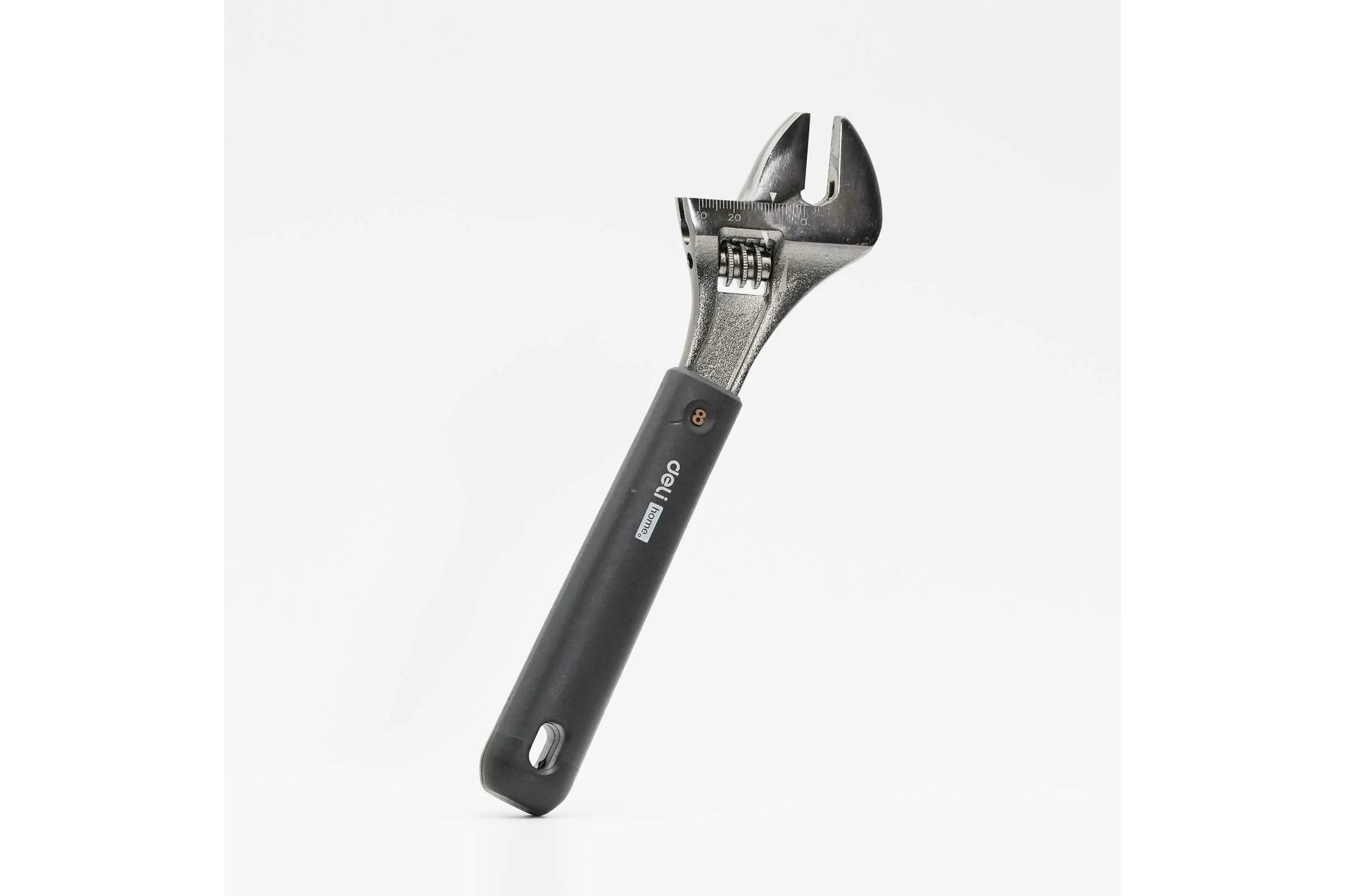 Разводной ключ DELI Home Series Black HT1508 200 мм, Soft Touch рукоять, лазерная гравировка шкалы, эксклюзивный дизайн, подарочная упаковка 104610