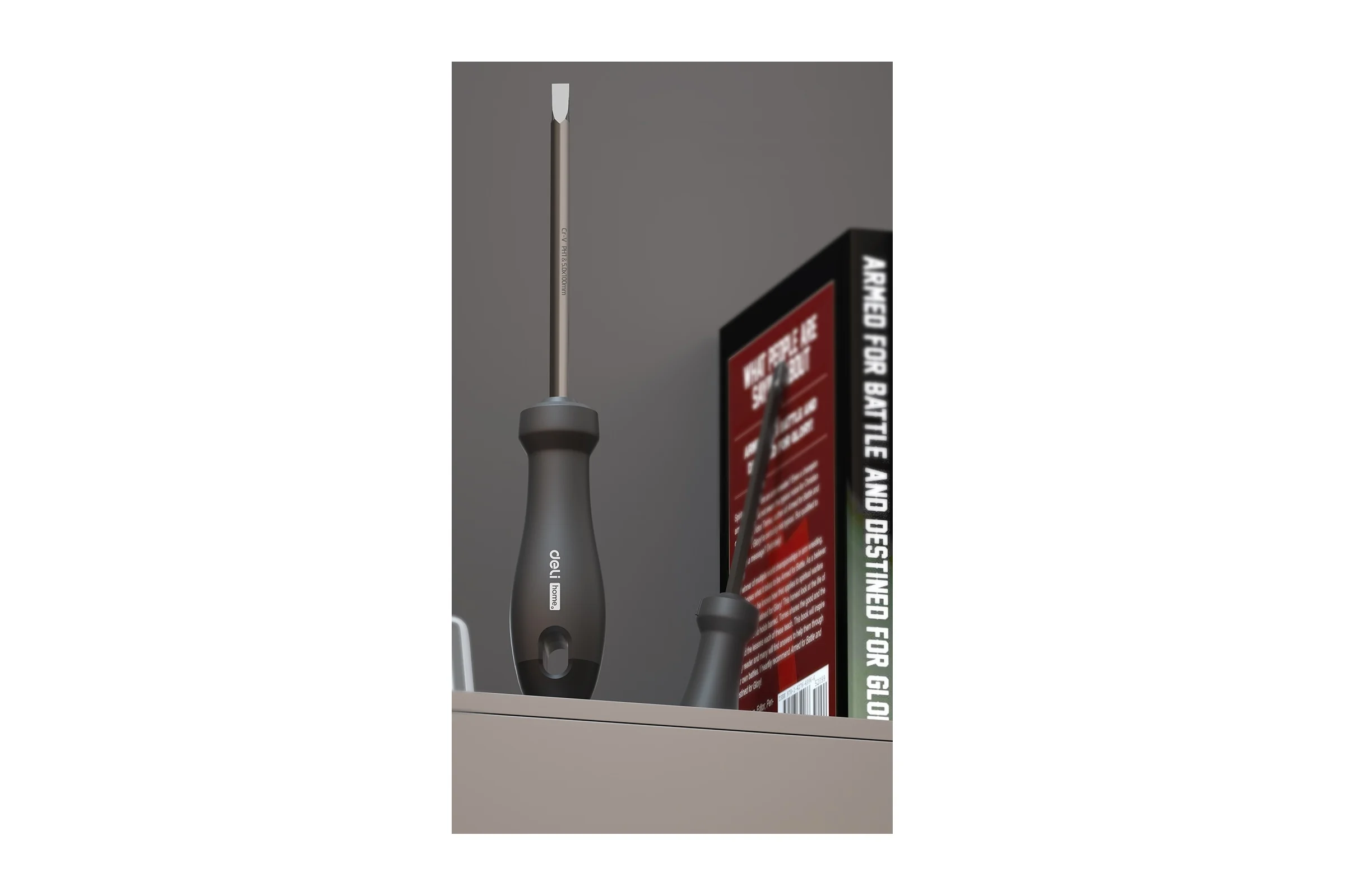 Двухсторонняя отвертка DELI Home Series HT1055 (SL6/PH2, Cr-V, Soft Touch рукоятка, подарочная упаковка, эксклюзивный дизайн) 104599