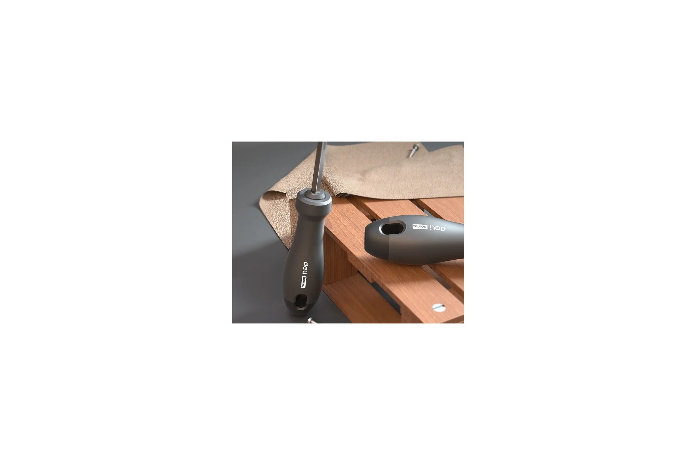 Двухсторонняя отвертка DELI Home Series HT1055 (SL6/PH2, Cr-V, Soft Touch рукоятка, подарочная упаковка, эксклюзивный дизайн) 104599
