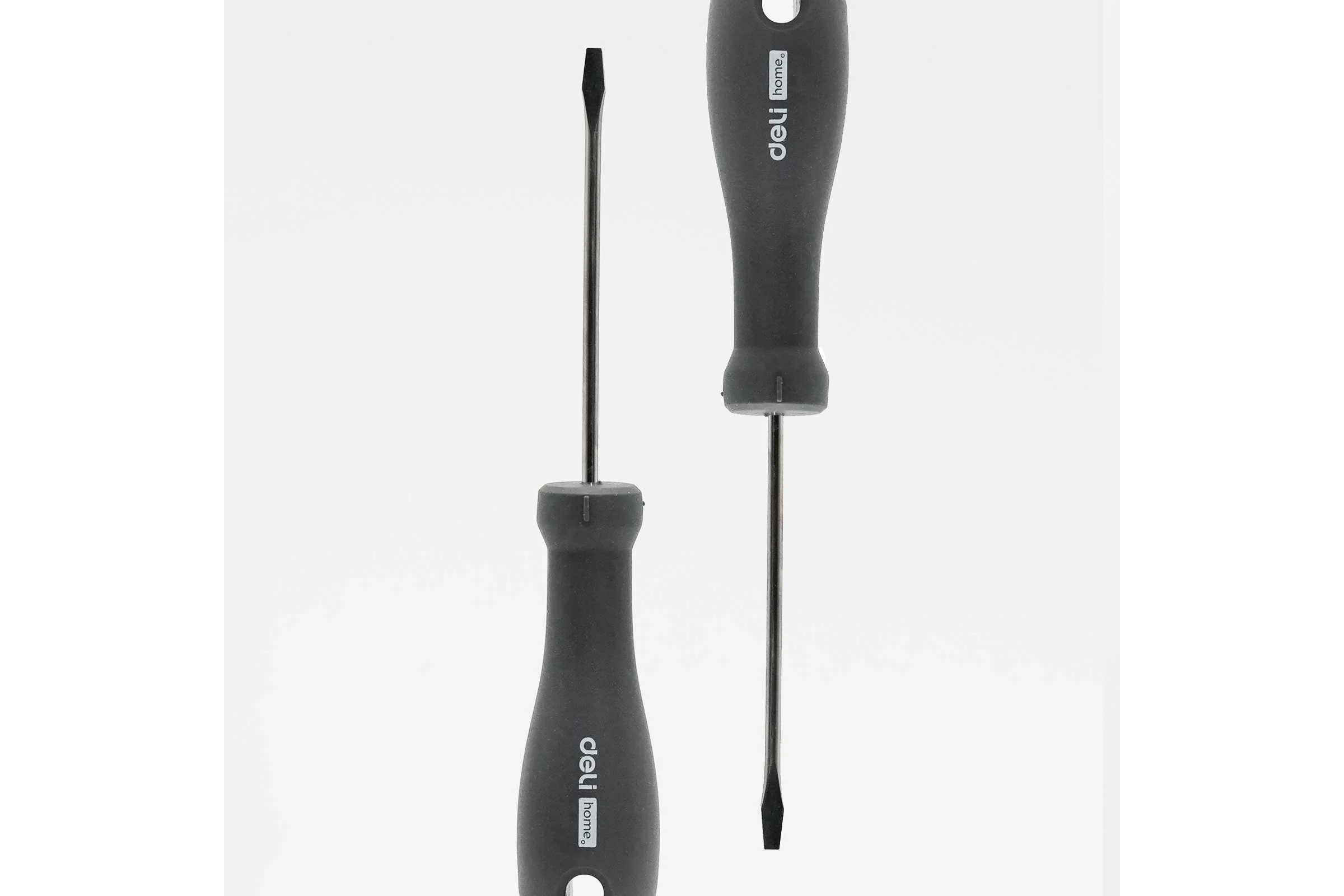 Шлицевая отвёртка DELI "Home Series Black" SL3x75мм HT1103 Cr-V, эксклюзивный дизайн, софттач, магнит 104602