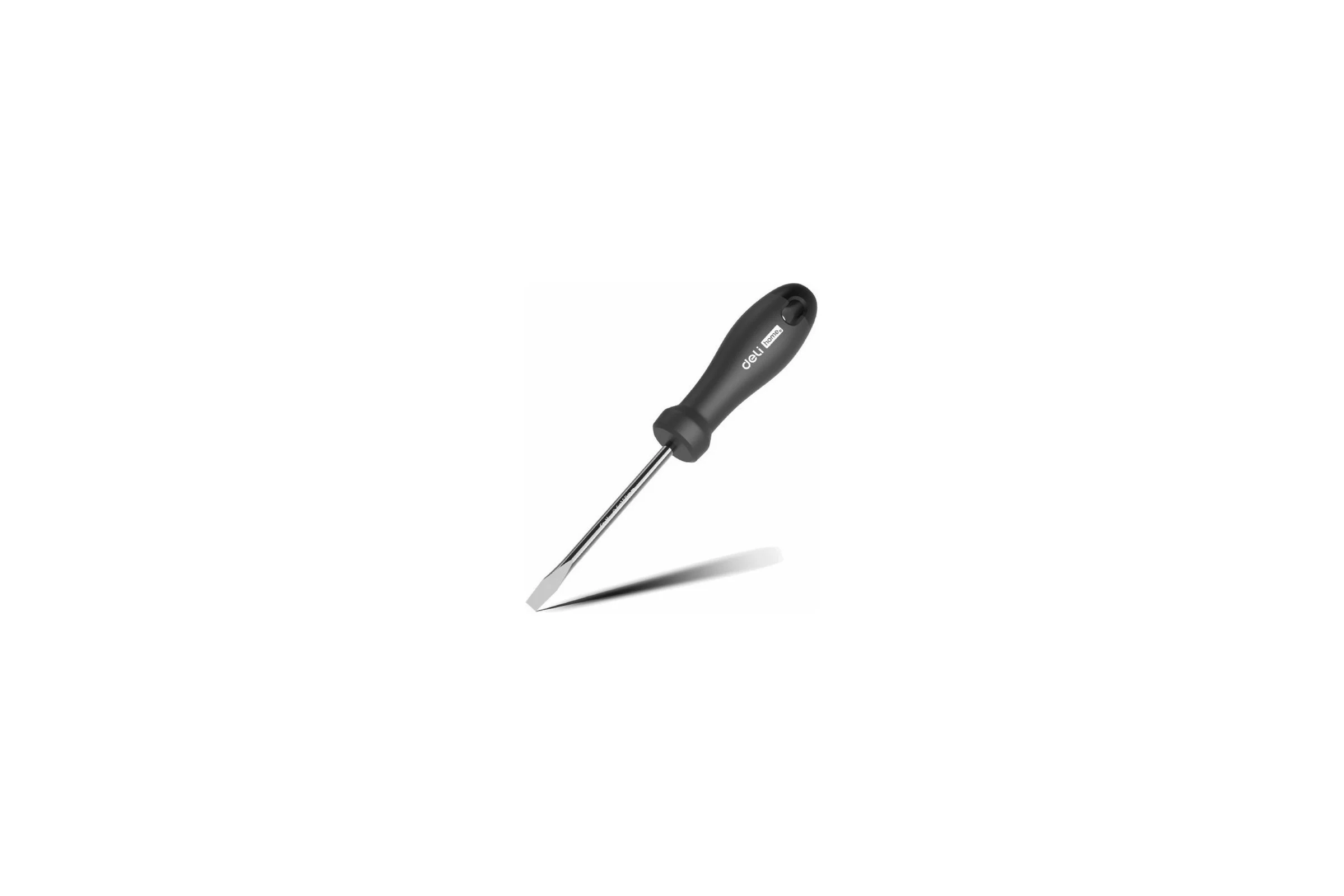 Шлицевая отвёртка DELI Home Series Black HT1106 SL6x150мм, Cr-V, Soft Touch рукоятка, подарочная упаковка 104605