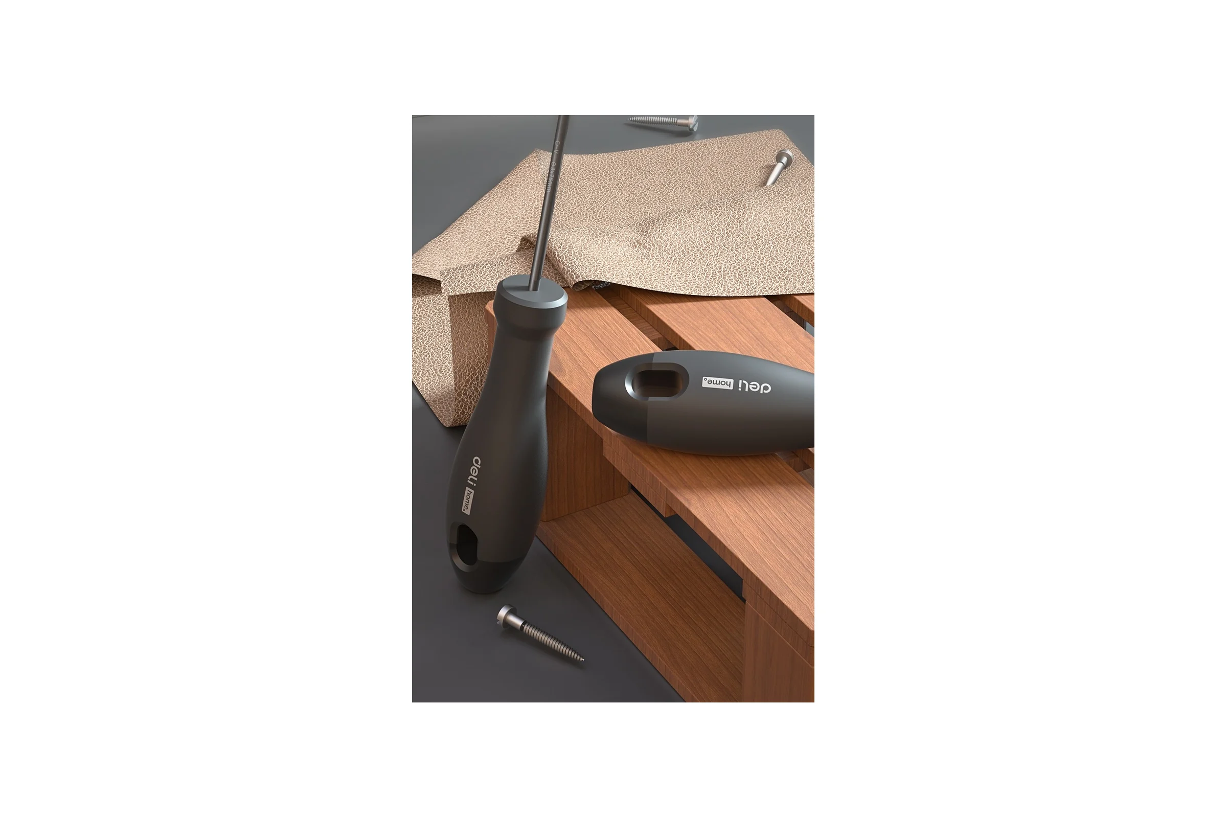 Крестовая отвертка DELI Home Series Black HT1203 PH0x75мм, Cr-V, Soft Touch рукоятка, подарочная упаковка, эксклюзивный дизайн 104606