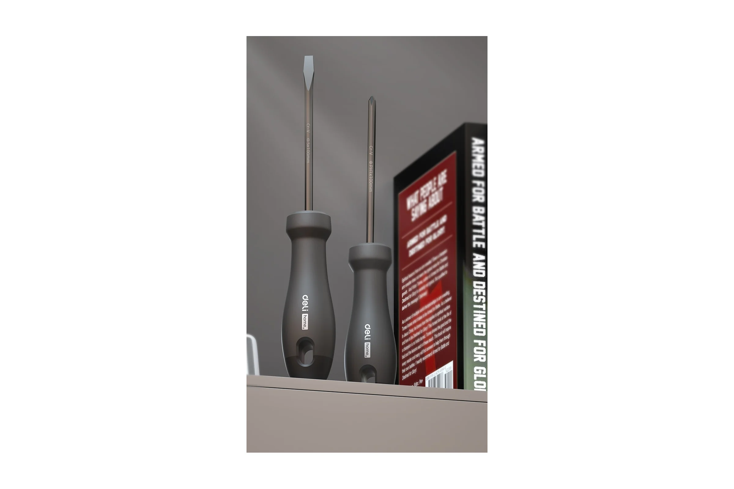 Набор отверток DELI Home Series Black HT1002 2 шт. (PH1x100, SL5x100, Cr-V, Soft Touch рукоятка, подарочная упаковка, эксклюзивный дизайн) 104594