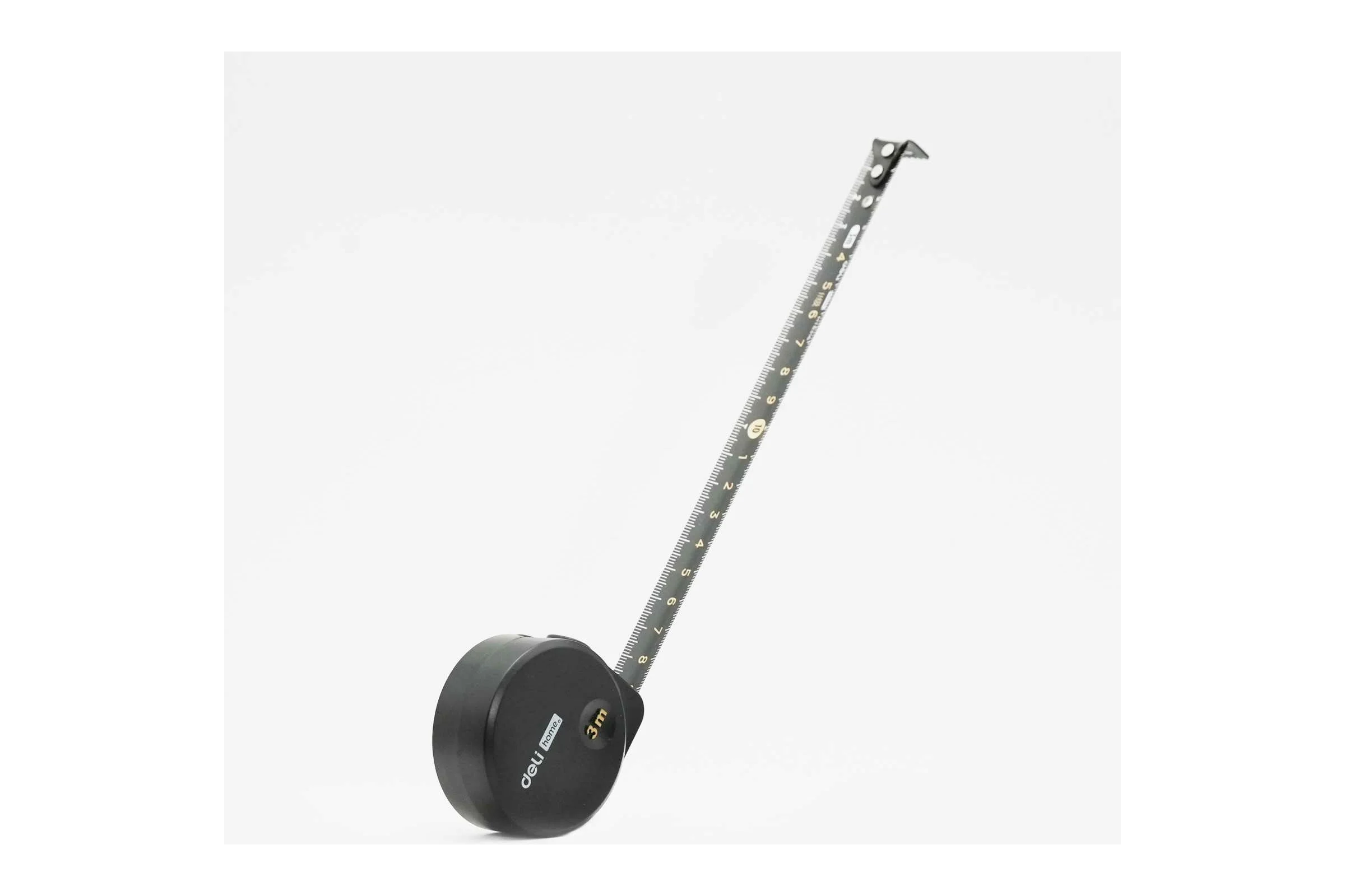 Рулетка DELI Home Series Black HT8316 3 м, 16 мм, эксклюзивный дизайн, корпус высококачественный Софт-тач пластик 104618