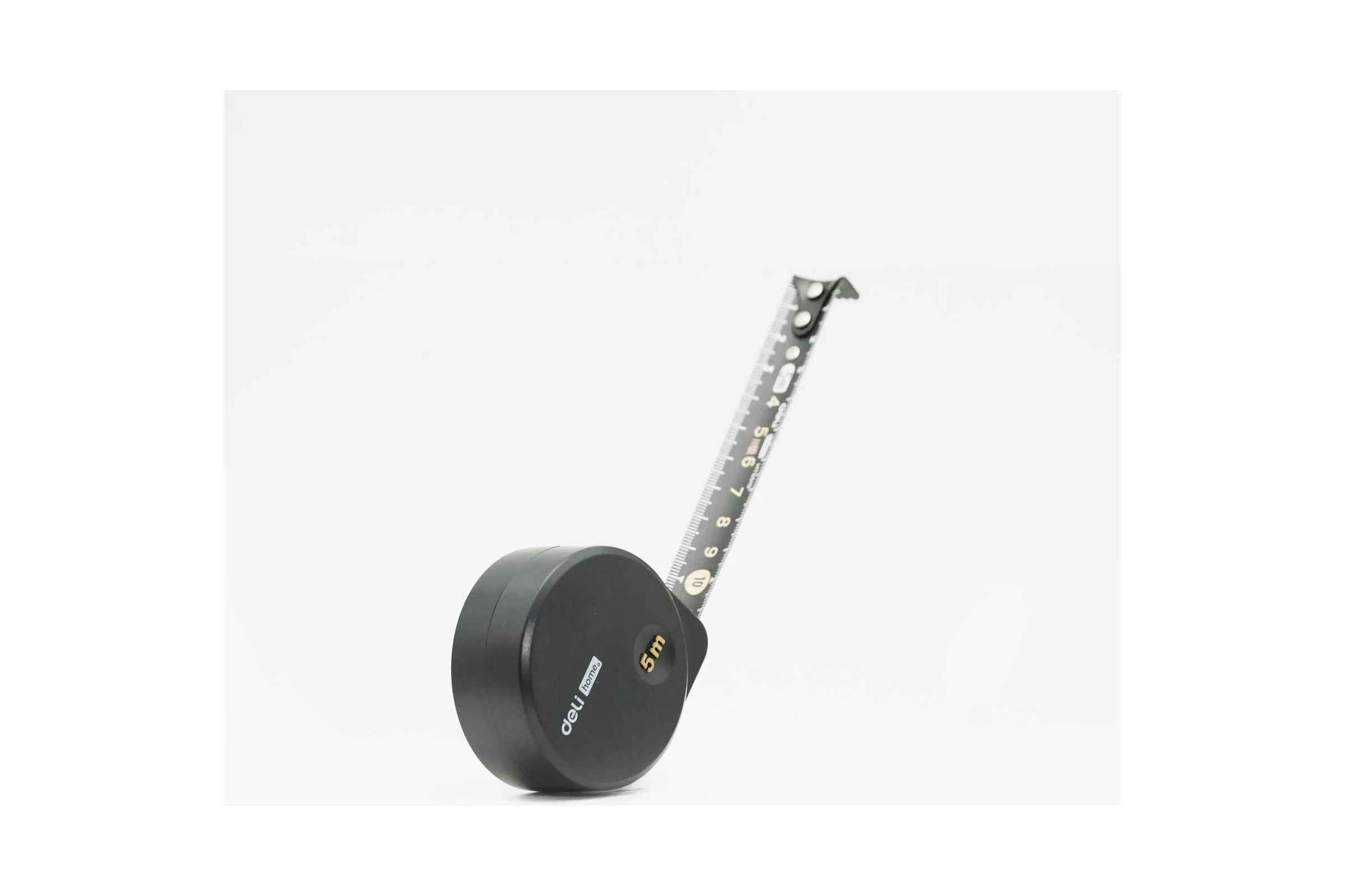 Рулетка DELI Home Series Black HT8519 5 м, 19 мм, эксклюзивный дизайн, корпус высококачественный Софт-тач пластик 104619