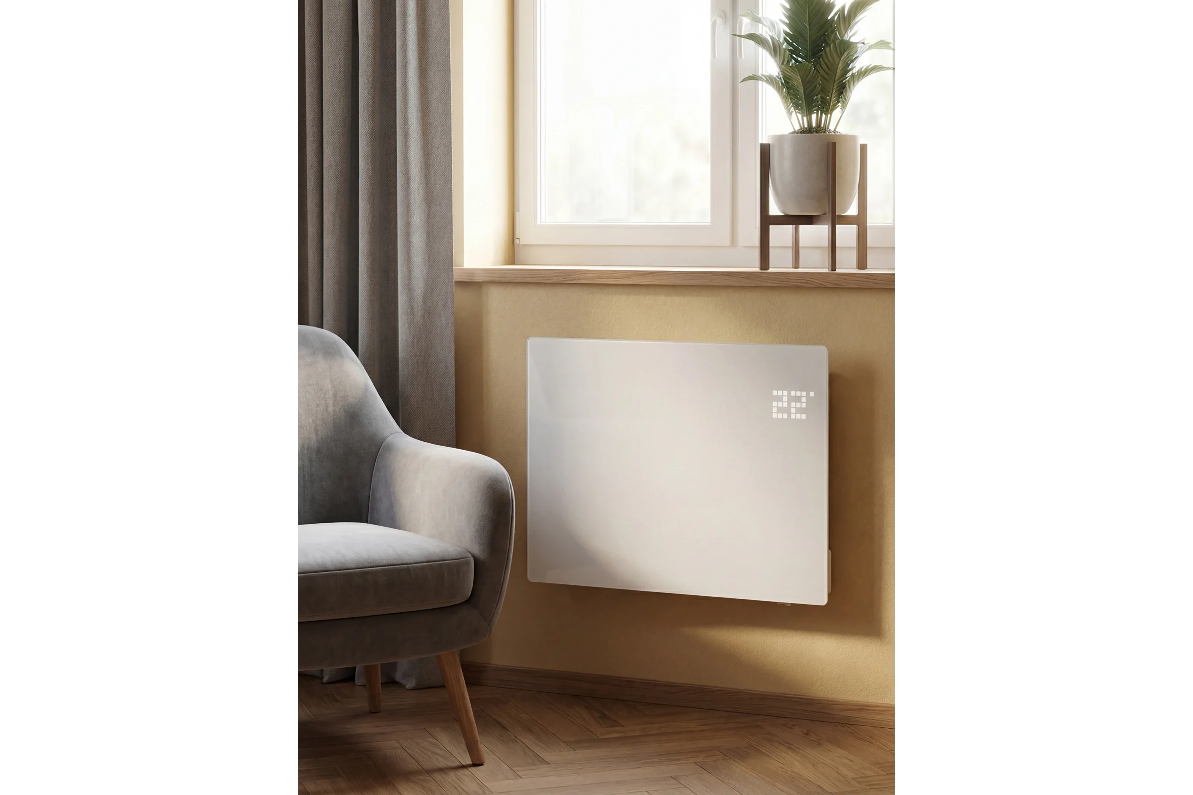 Электрический конвектор Denzel optiprime-1500, wi-fi, тачскрин, цифровой термостат, 1500 вт 98122