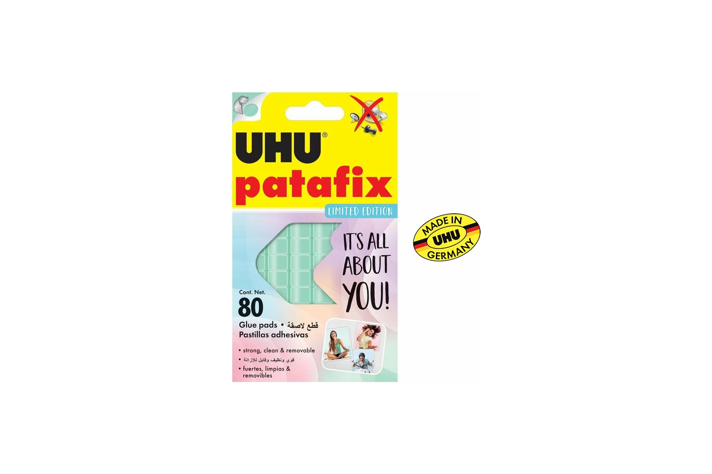 Клеящие подушечки UHU пастельные мятные, Patafix, 80 шт. 34450