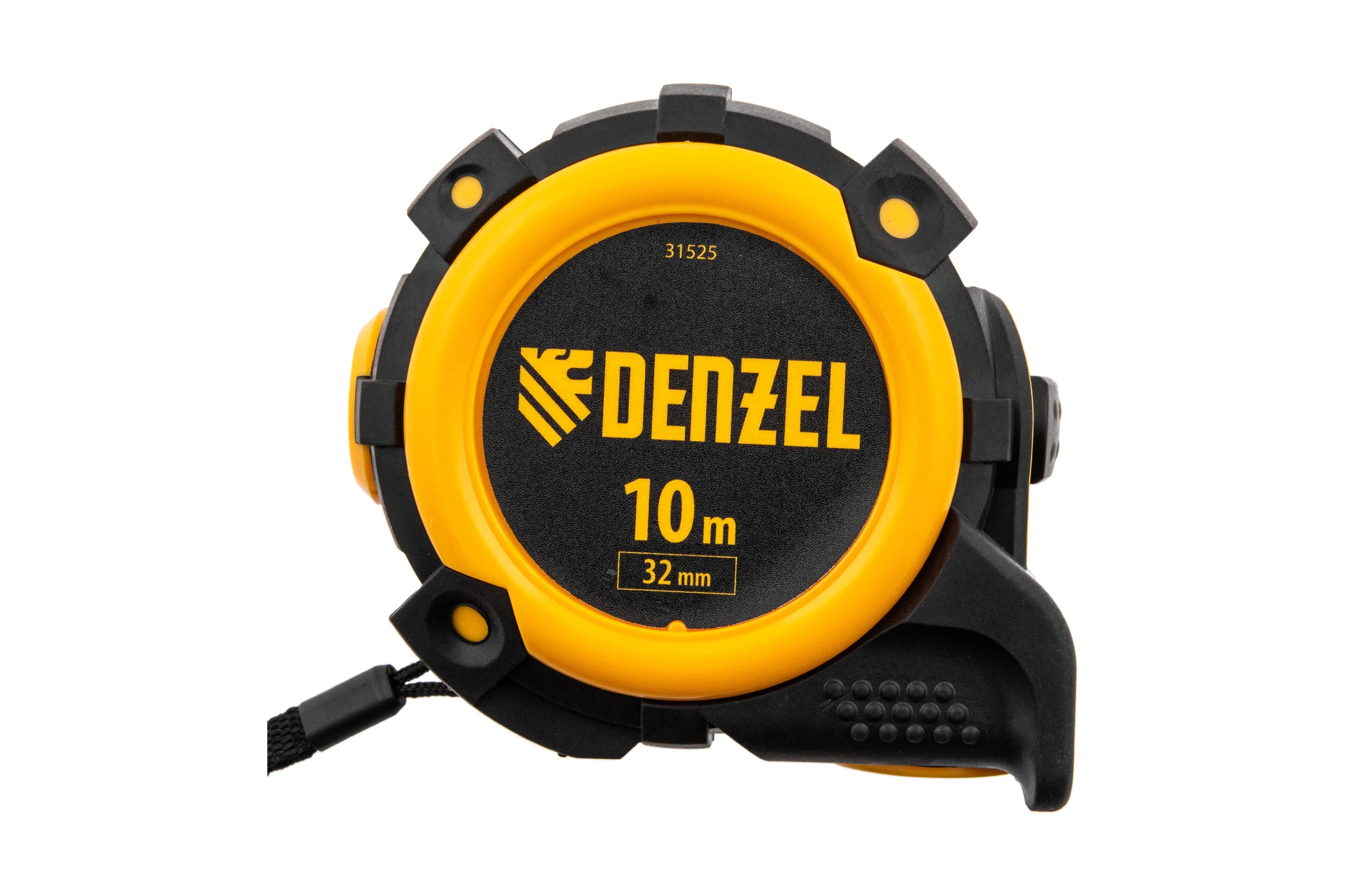 Рулетка Denzel 10 м, 32 мм, автоматическая фиксация, нейлоновое покрытие, магнит. зацеп, двухсторонняя разметка 31525
