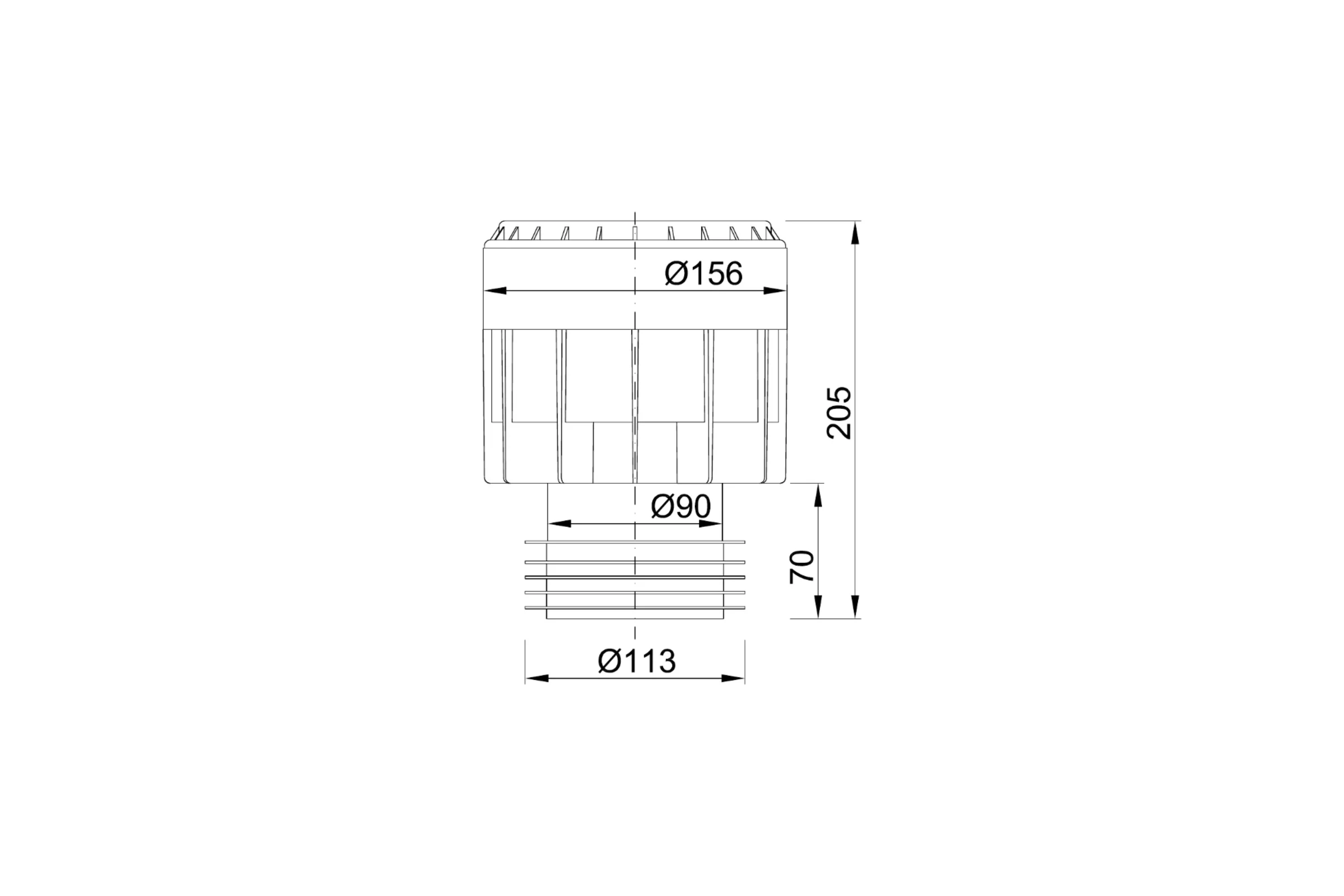 Воздушный клапан STYRON 90/110 мм, STY-090
