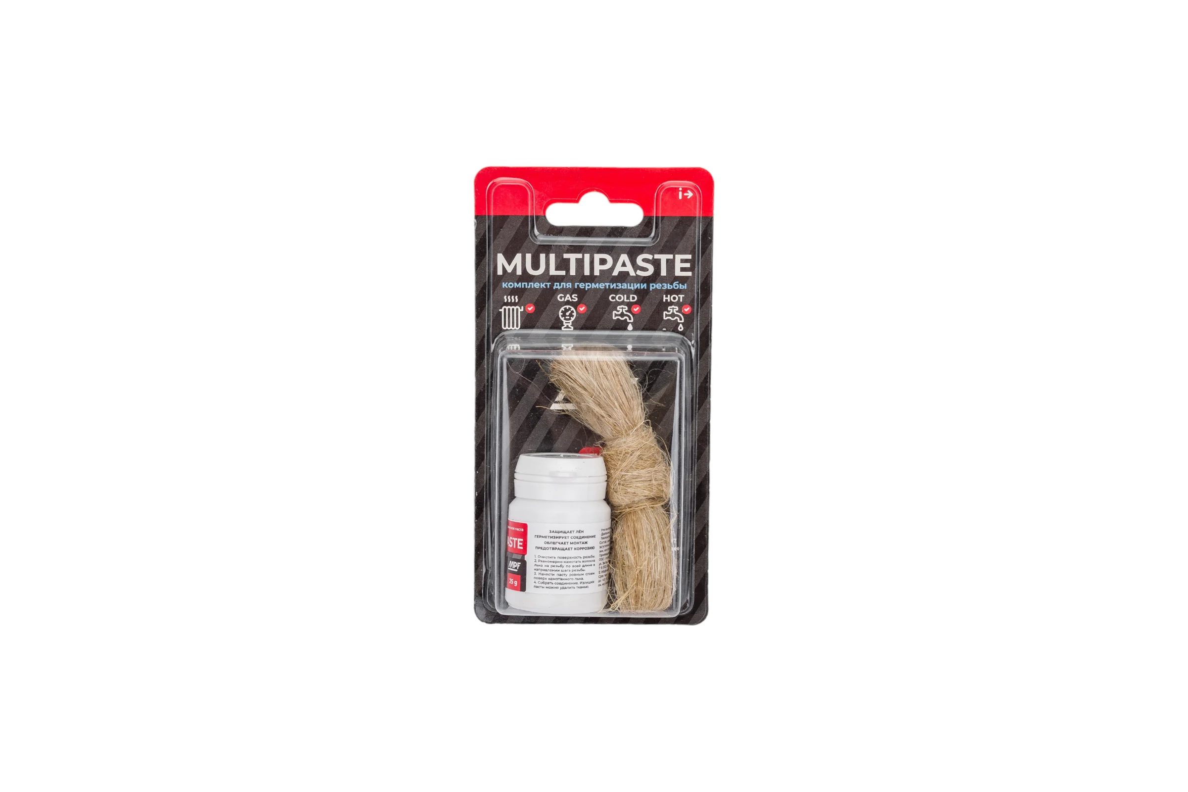 Паста уплотнительная multipaste 25 гр + лён MPF ИС.131728