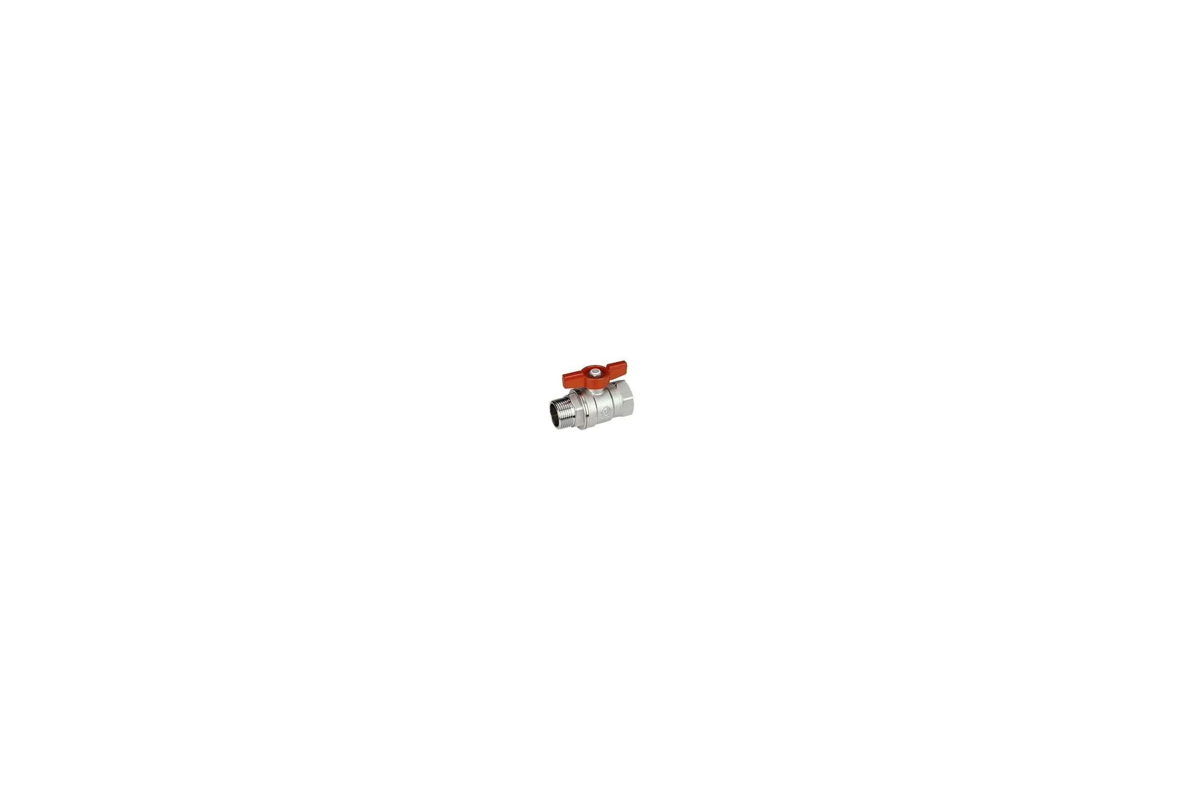 Шаровой кран Giacomini R254D 3/4, ВН, ручка-бабочка красная, хромированный R254X004